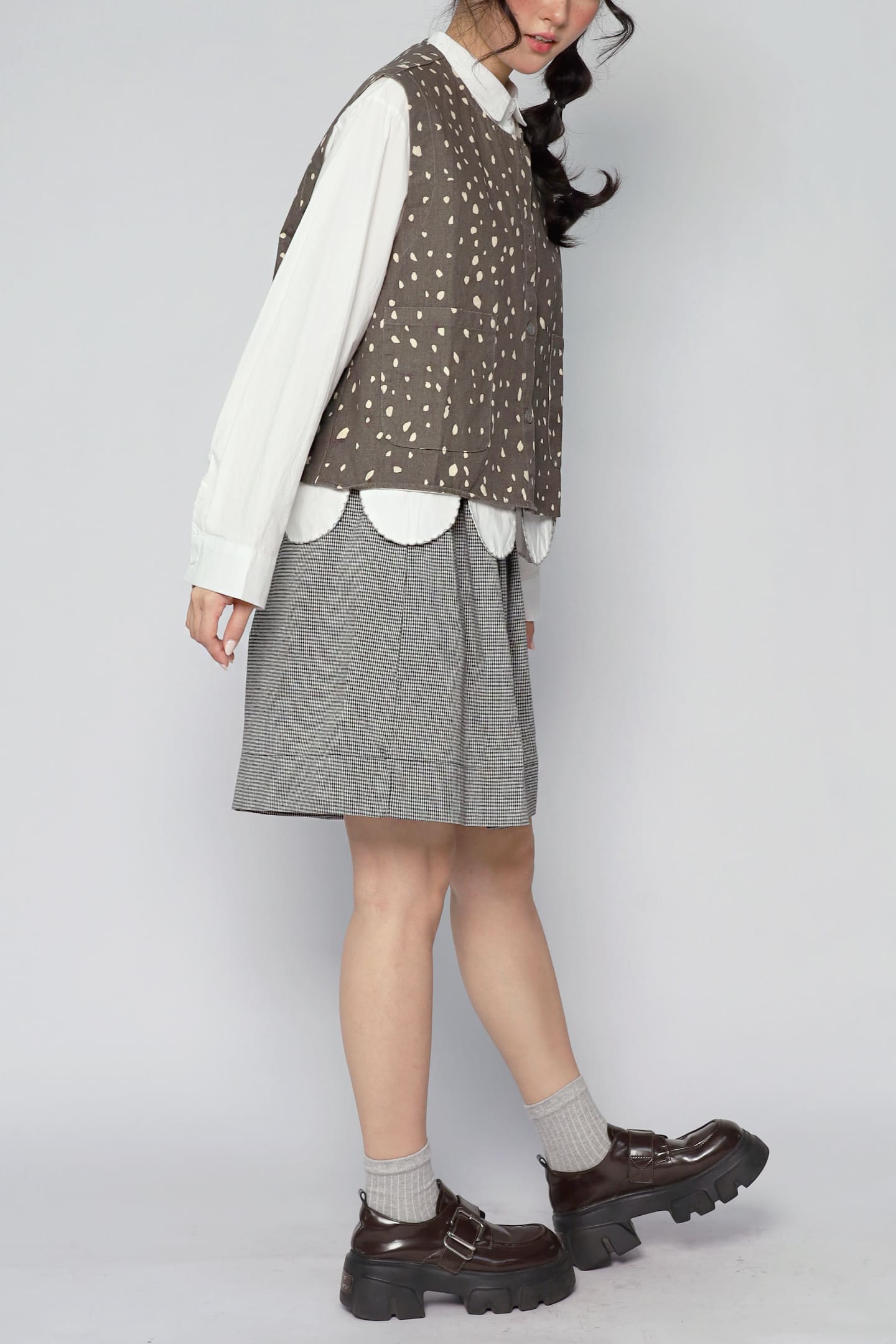JOY - Kline Abstract Top in Dark Grey