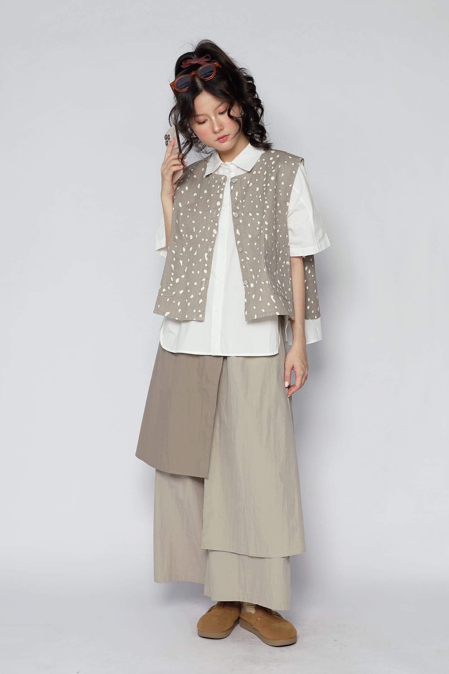 JOY - Kline Abstract Top in Light Grey