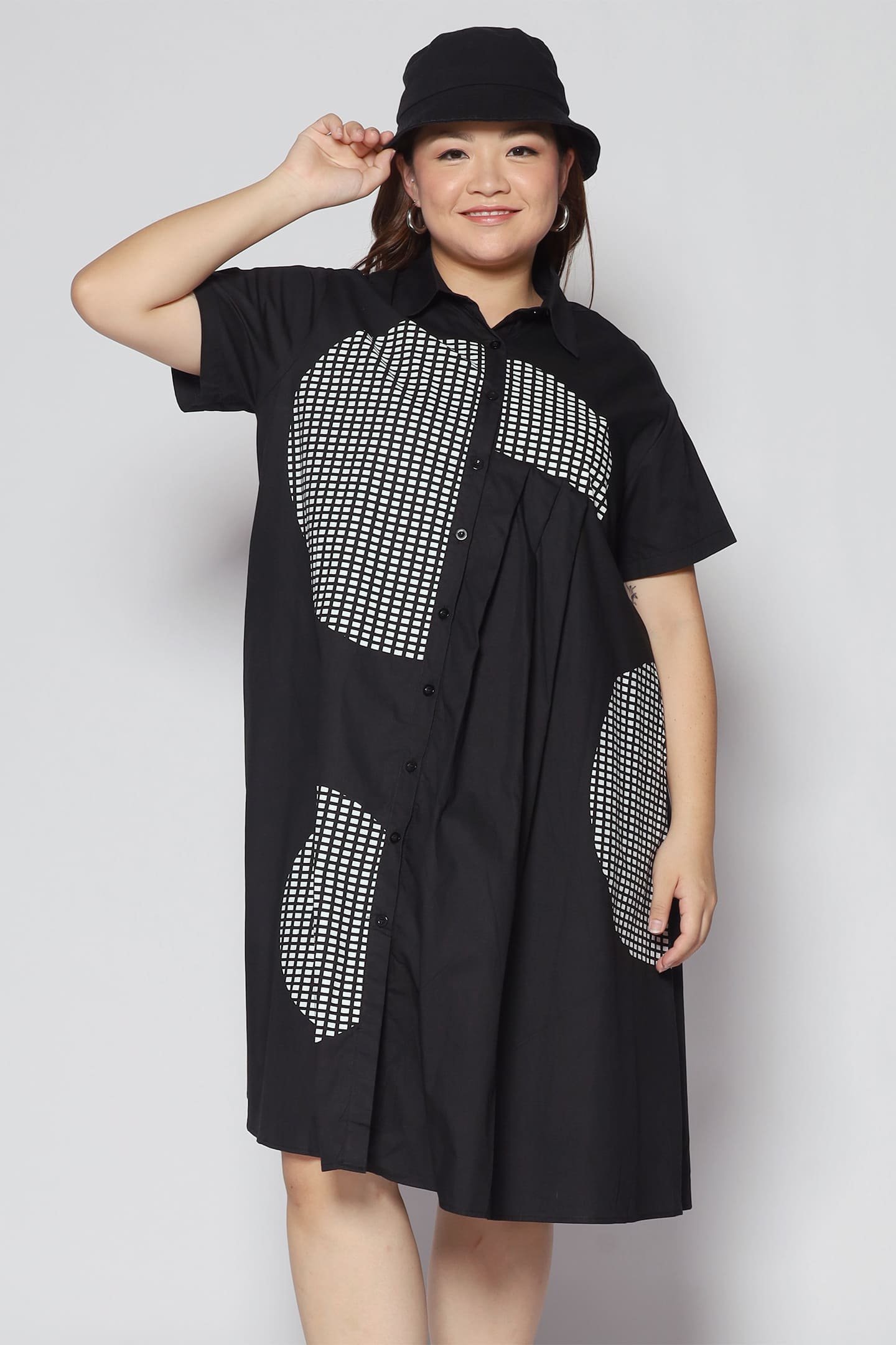 Koal Circles Printed Dress in Black