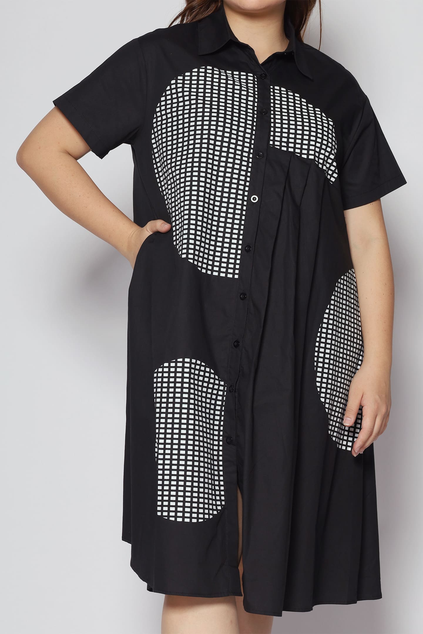 Koal Circles Printed Dress in Black