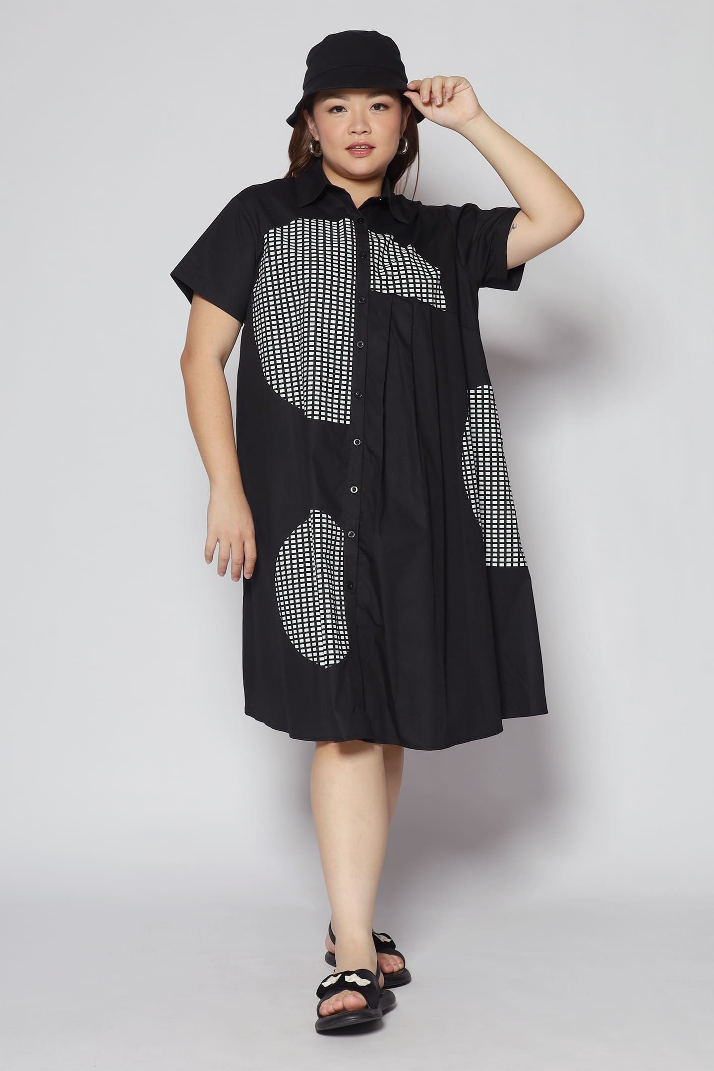 Koal Circles Printed Dress in Black