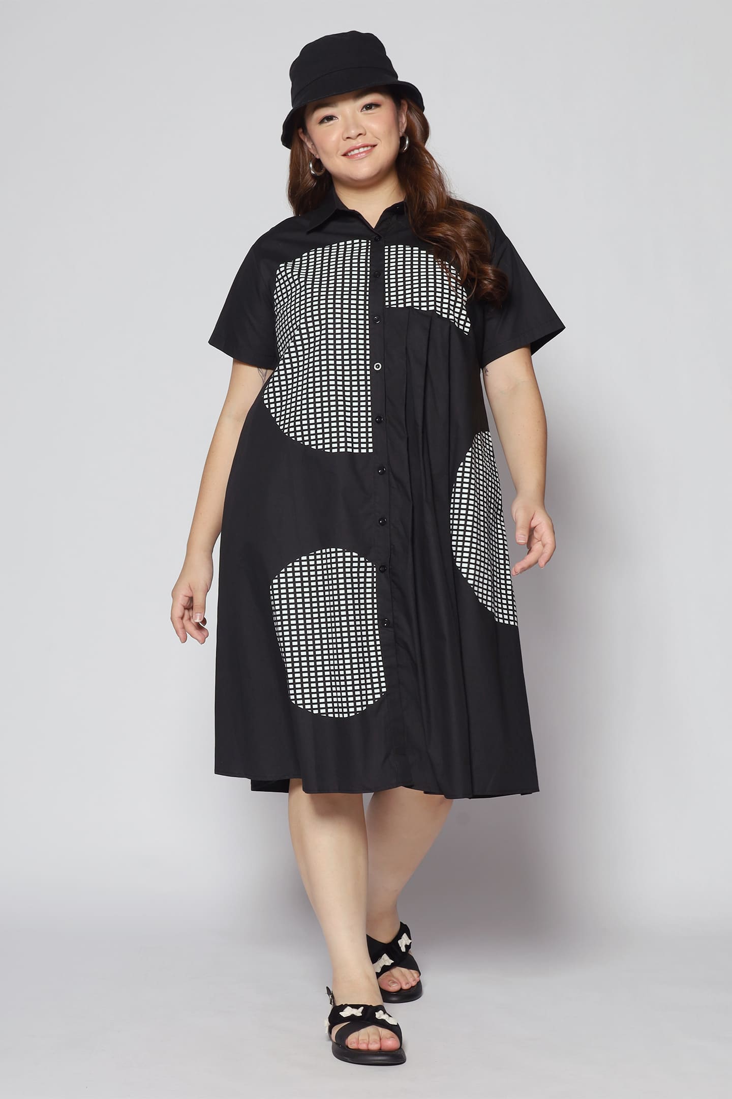 Koal Circles Printed Dress in Black