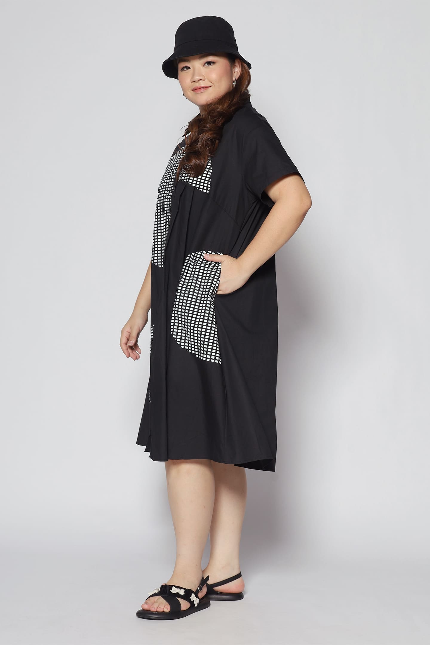 Koal Circles Printed Dress in Black