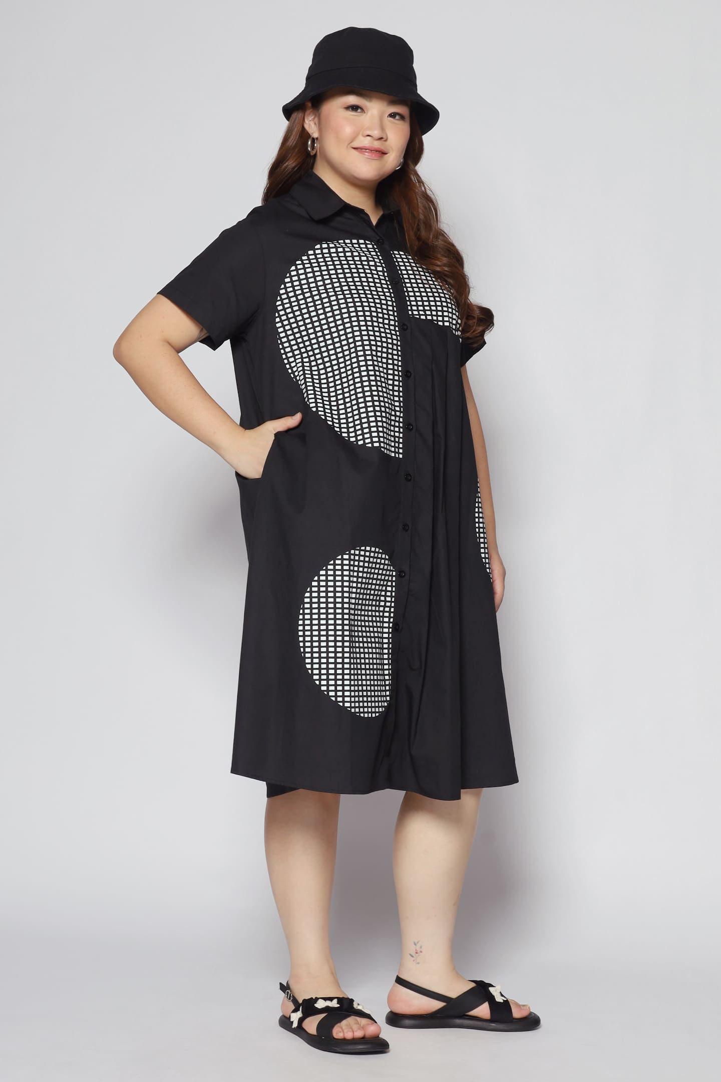 Koal Circles Printed Dress in Black