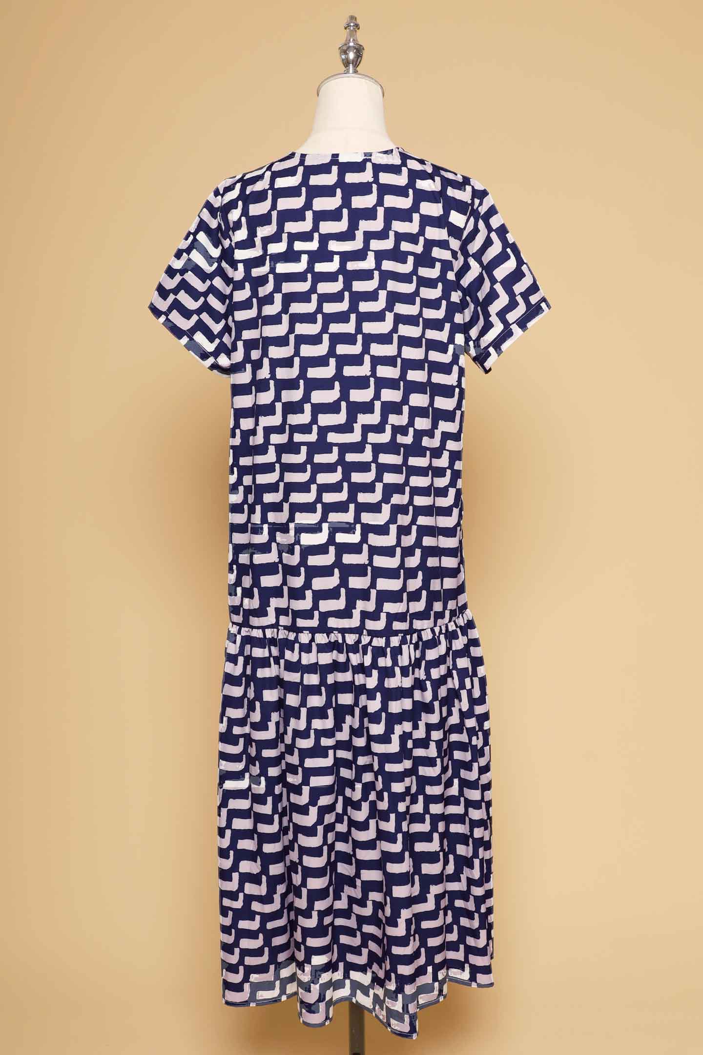 PO - Komy Dress in Blue Lines
