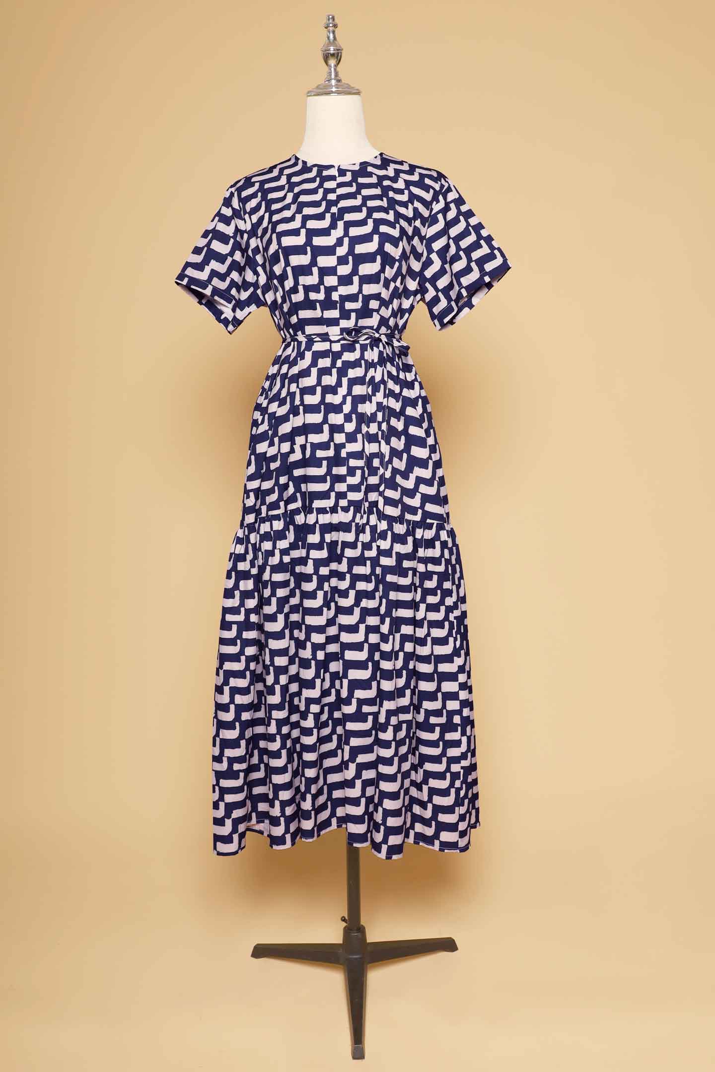 PO - Komy Dress in Blue Lines