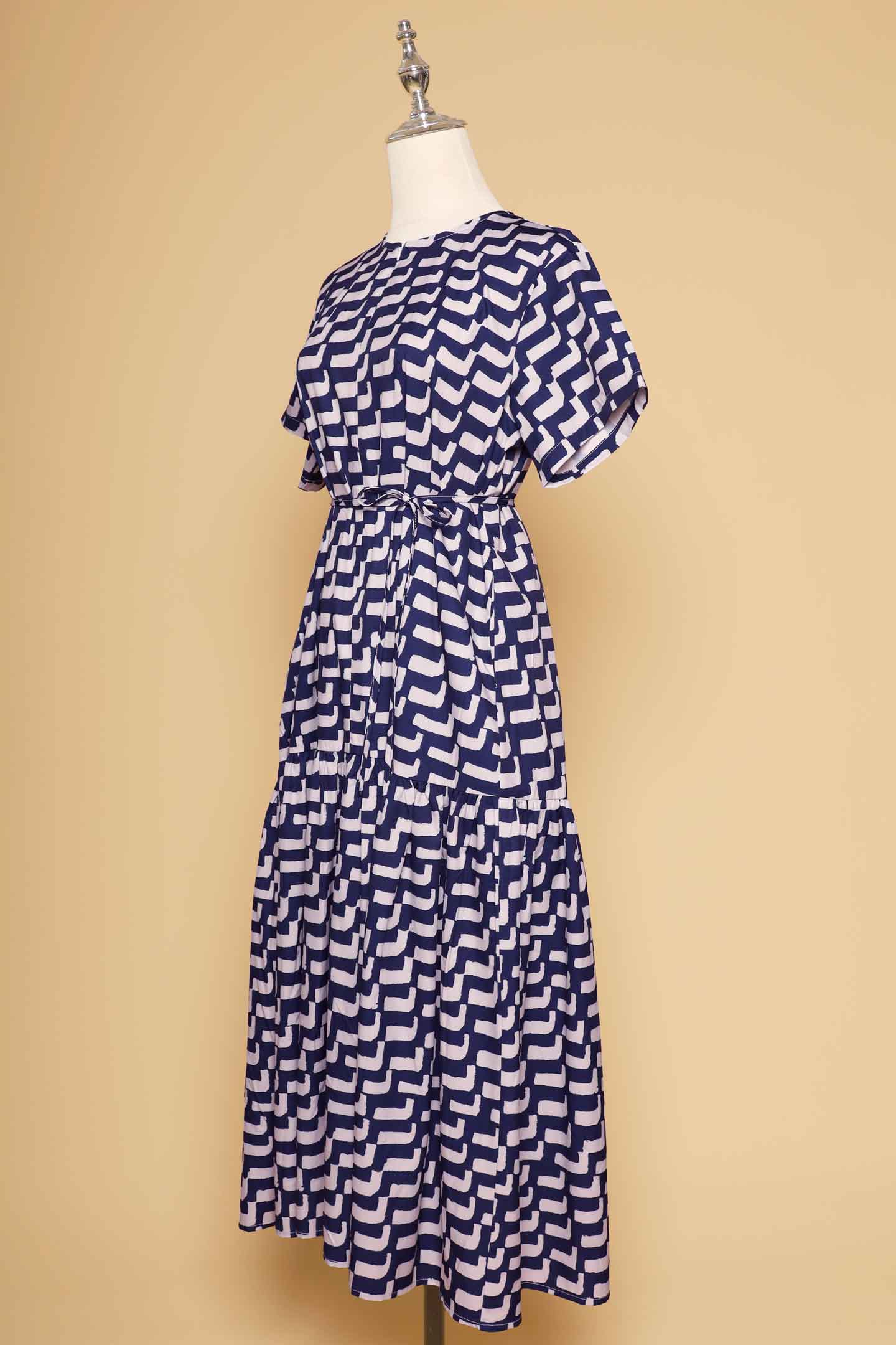 PO - Komy Dress in Blue Lines