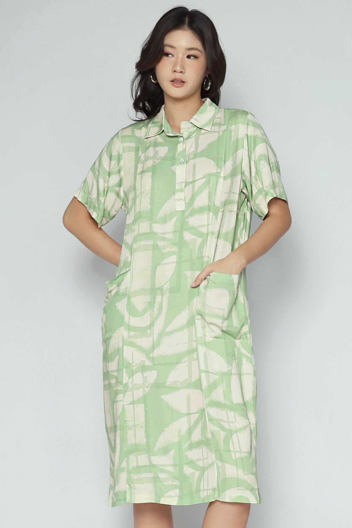 Kona Dress in Sage Strokes