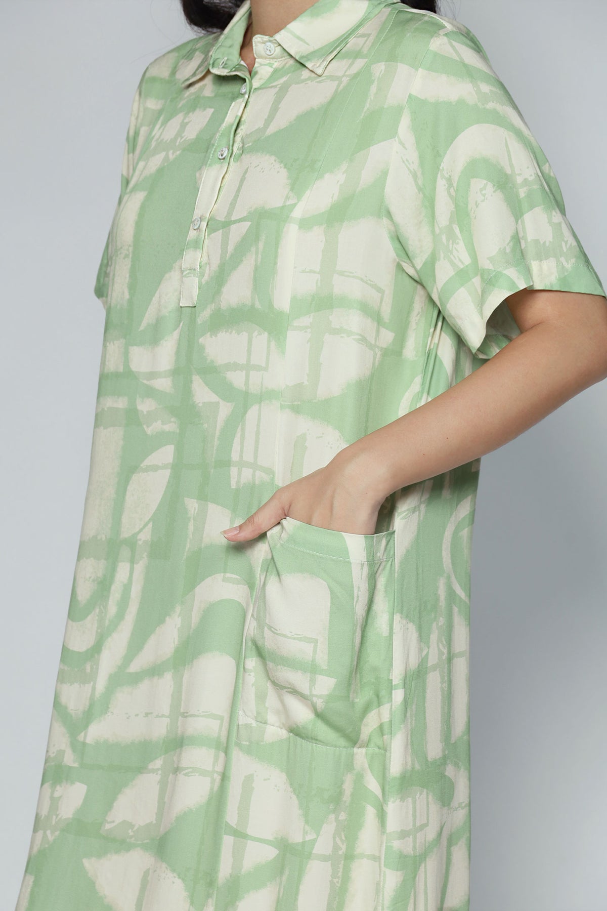 Kona Dress in Sage Strokes