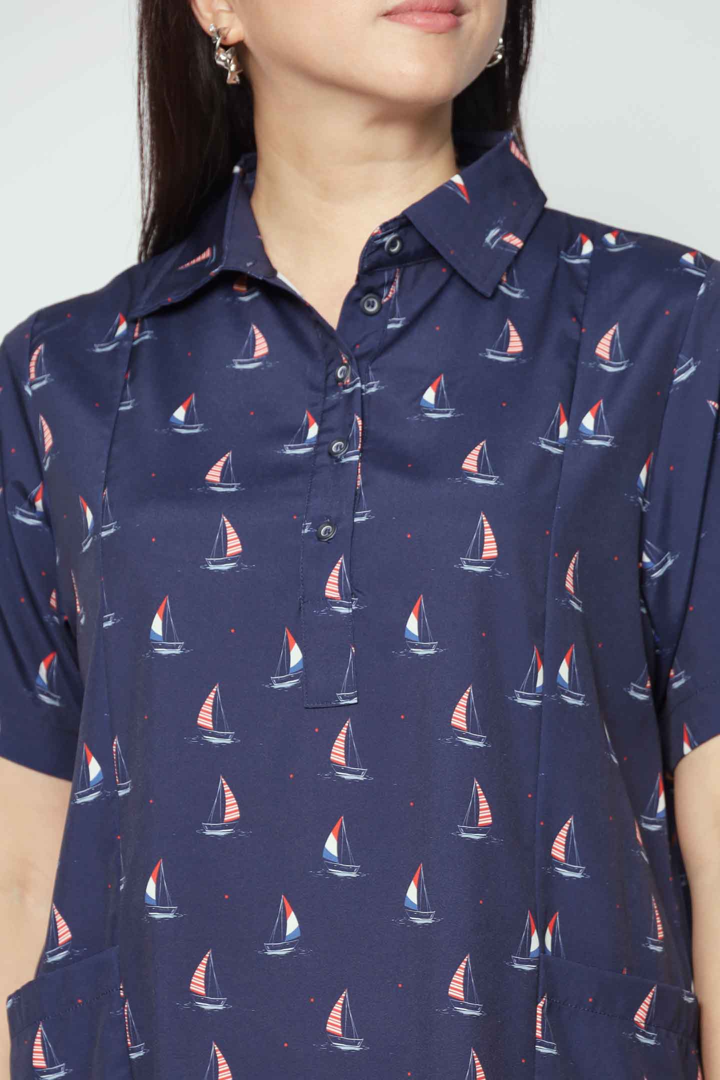 Kona Dress in Sailboat