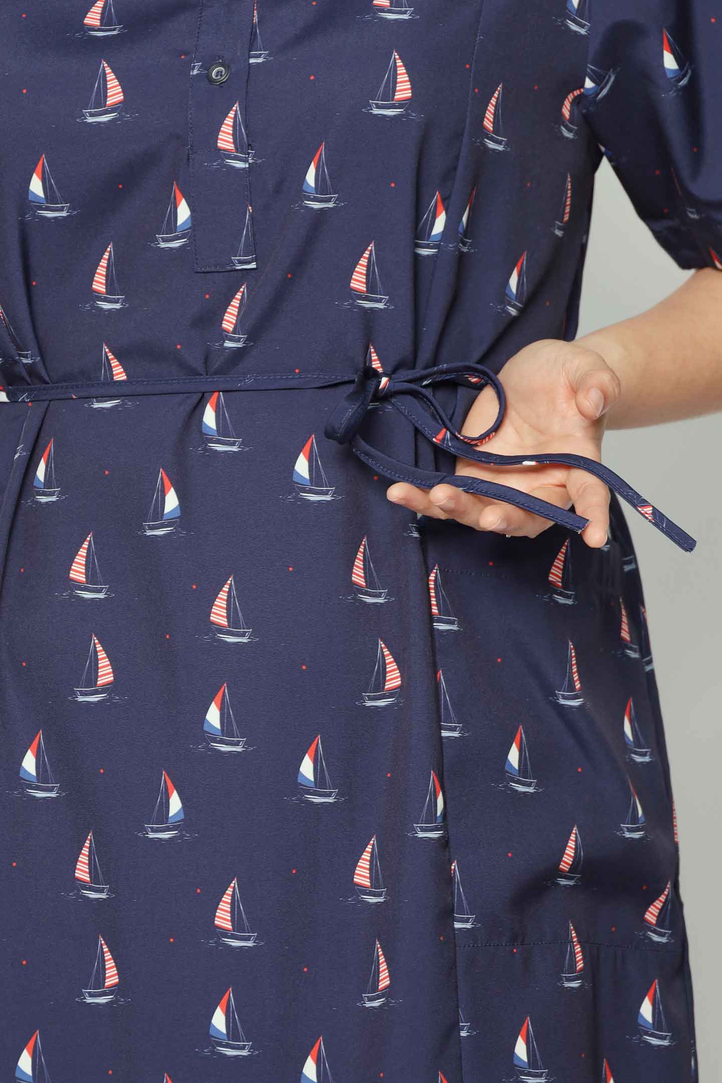 Kona Dress in Sailboat