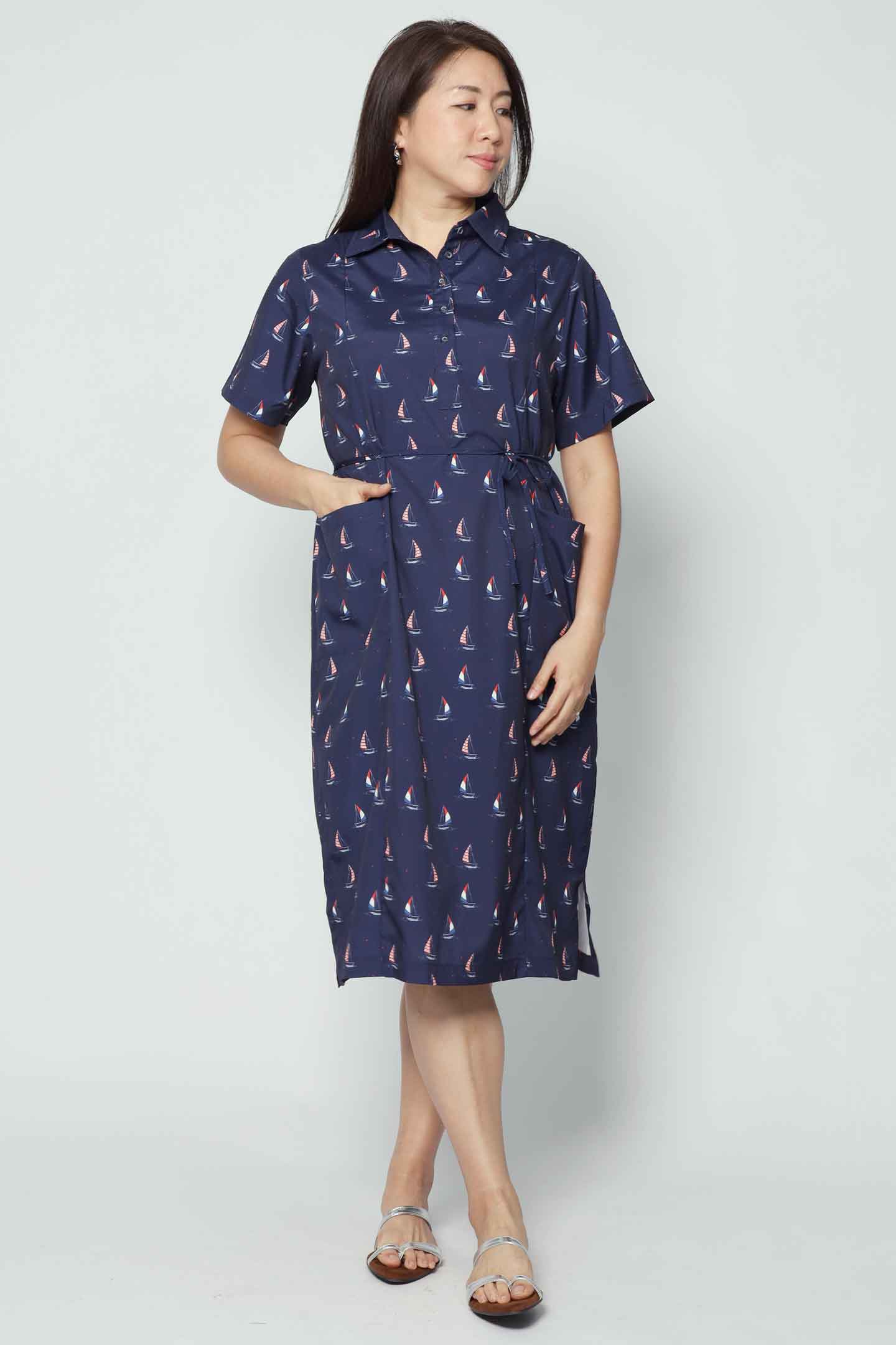 Kona Dress in Sailboat