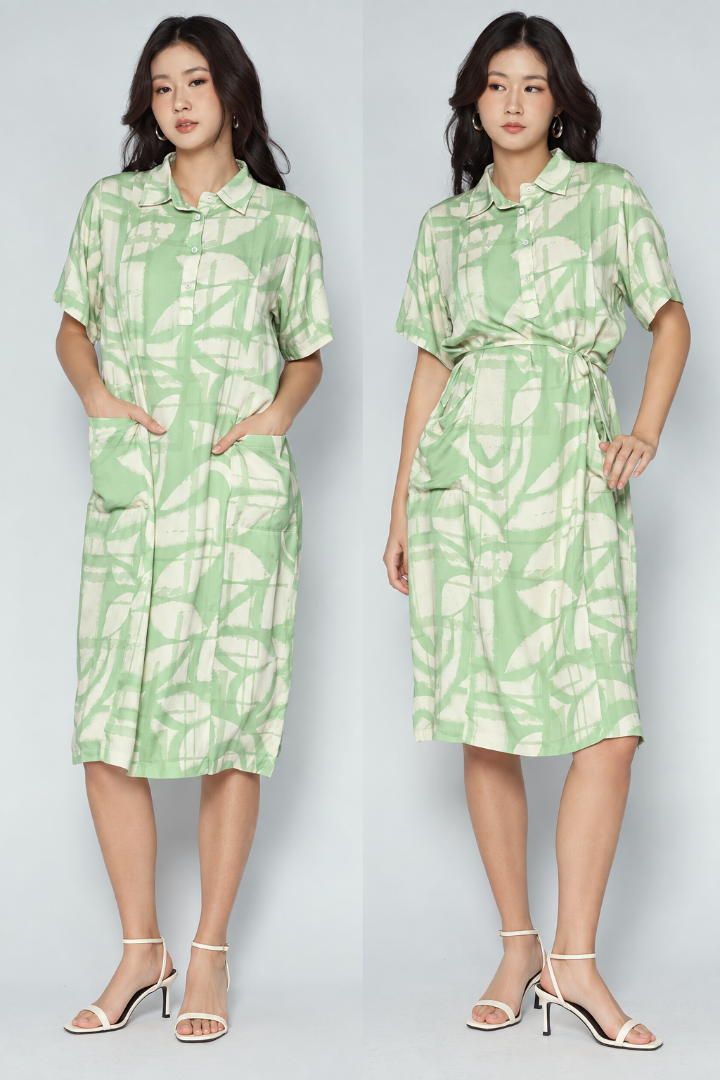 Kona Dress in Sage Strokes