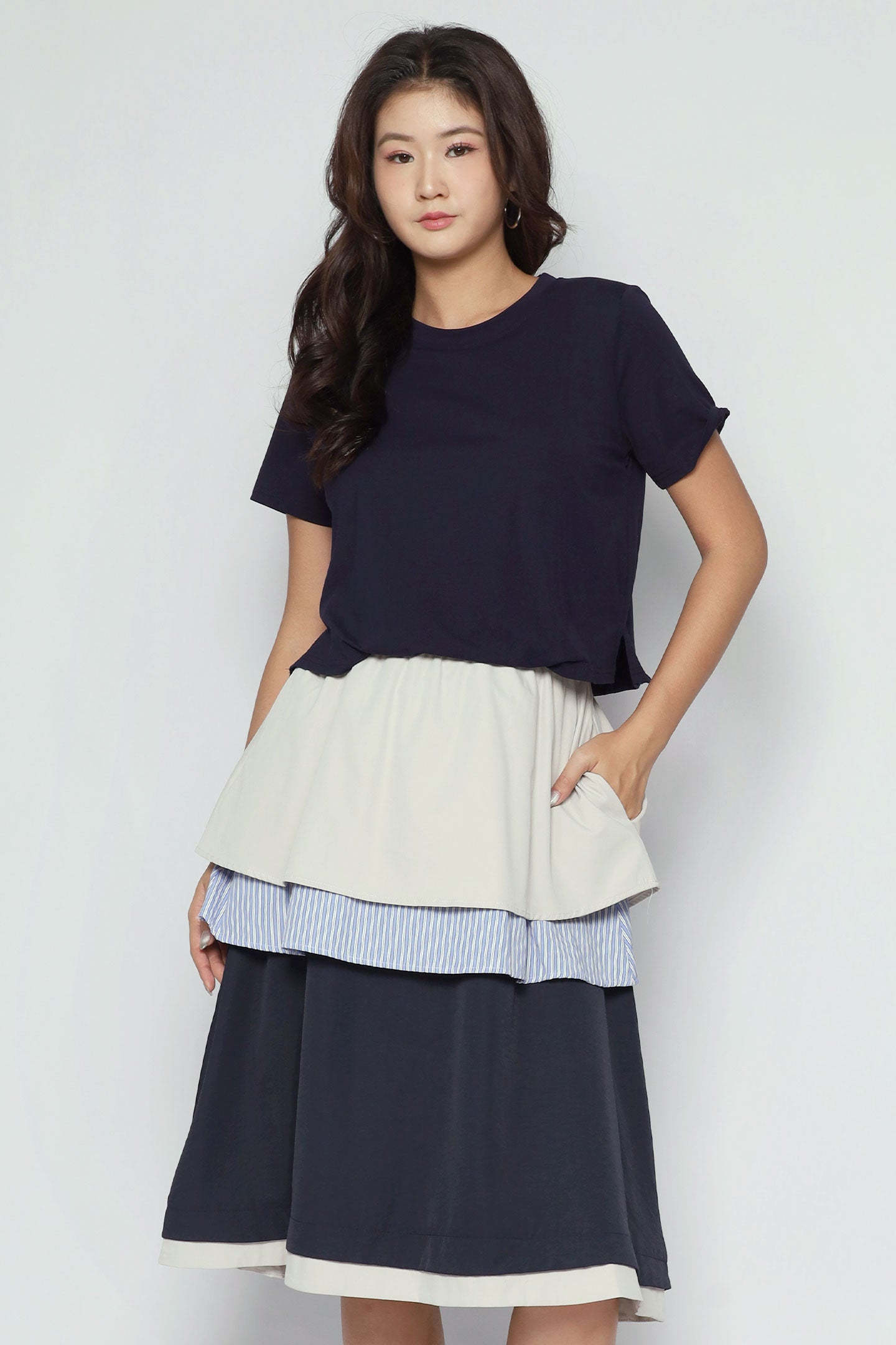 Krish Layered Dress in Blue
