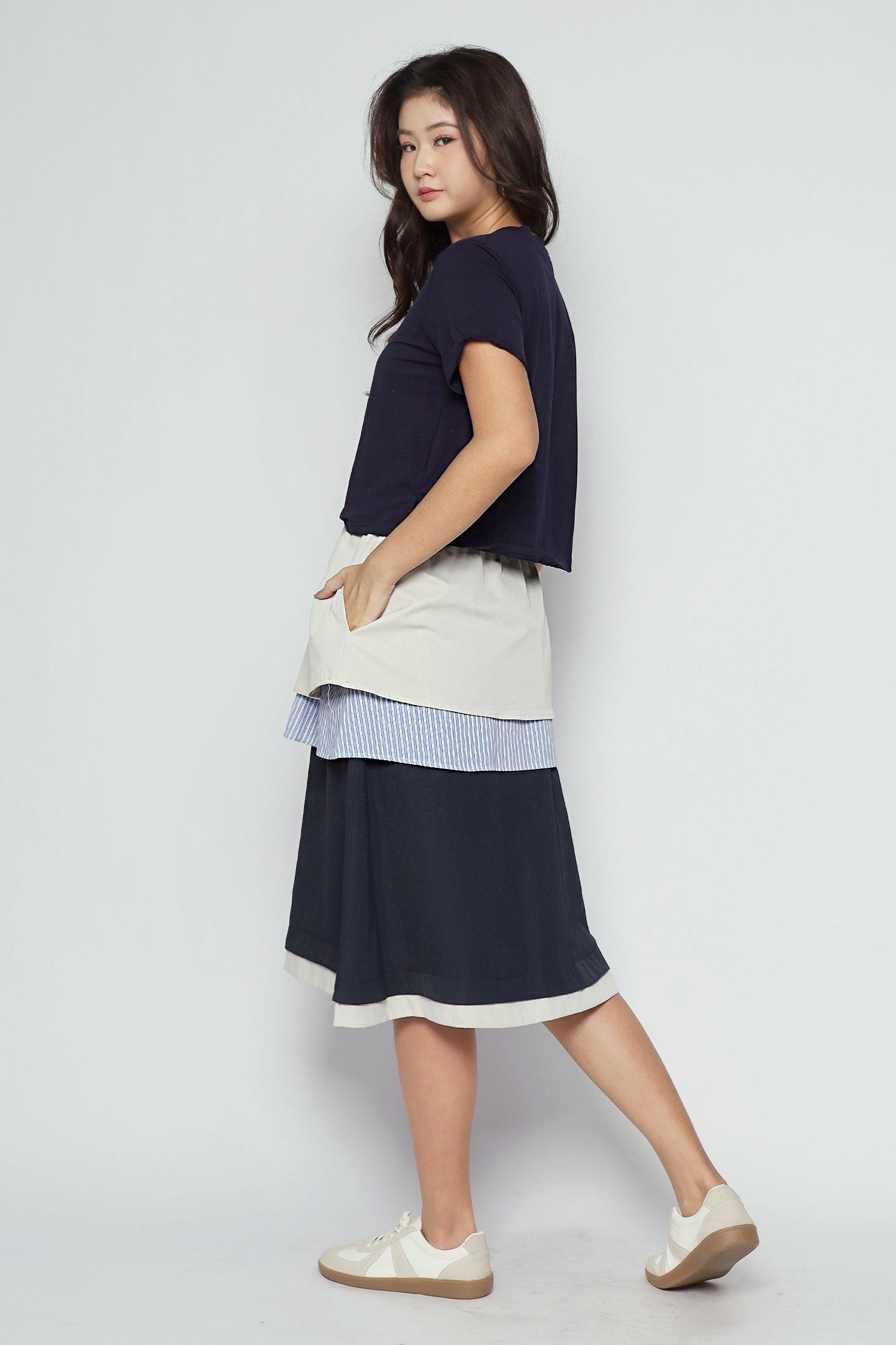 Krish Layered Dress in Blue