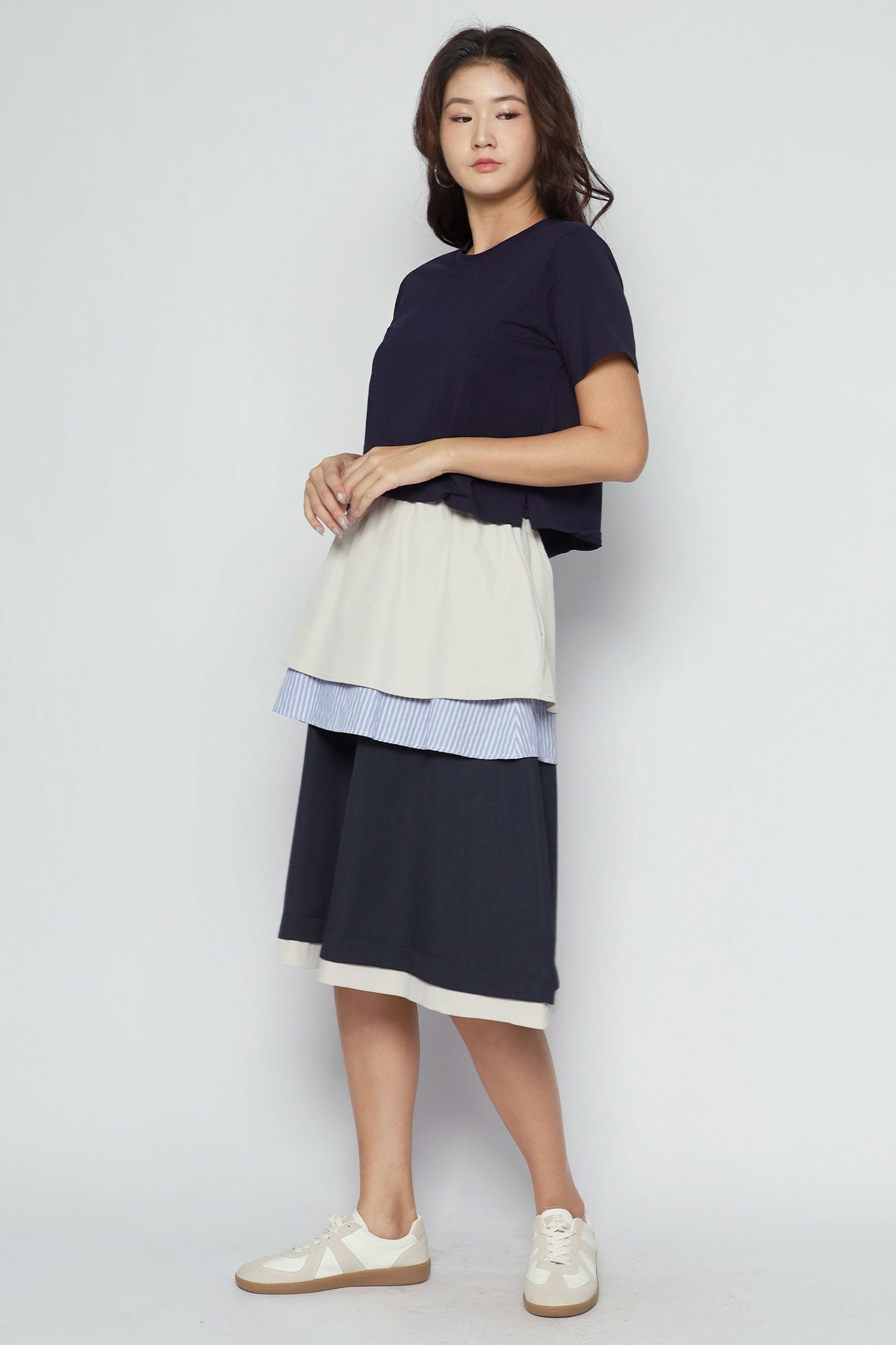 Krish Layered Dress in Blue