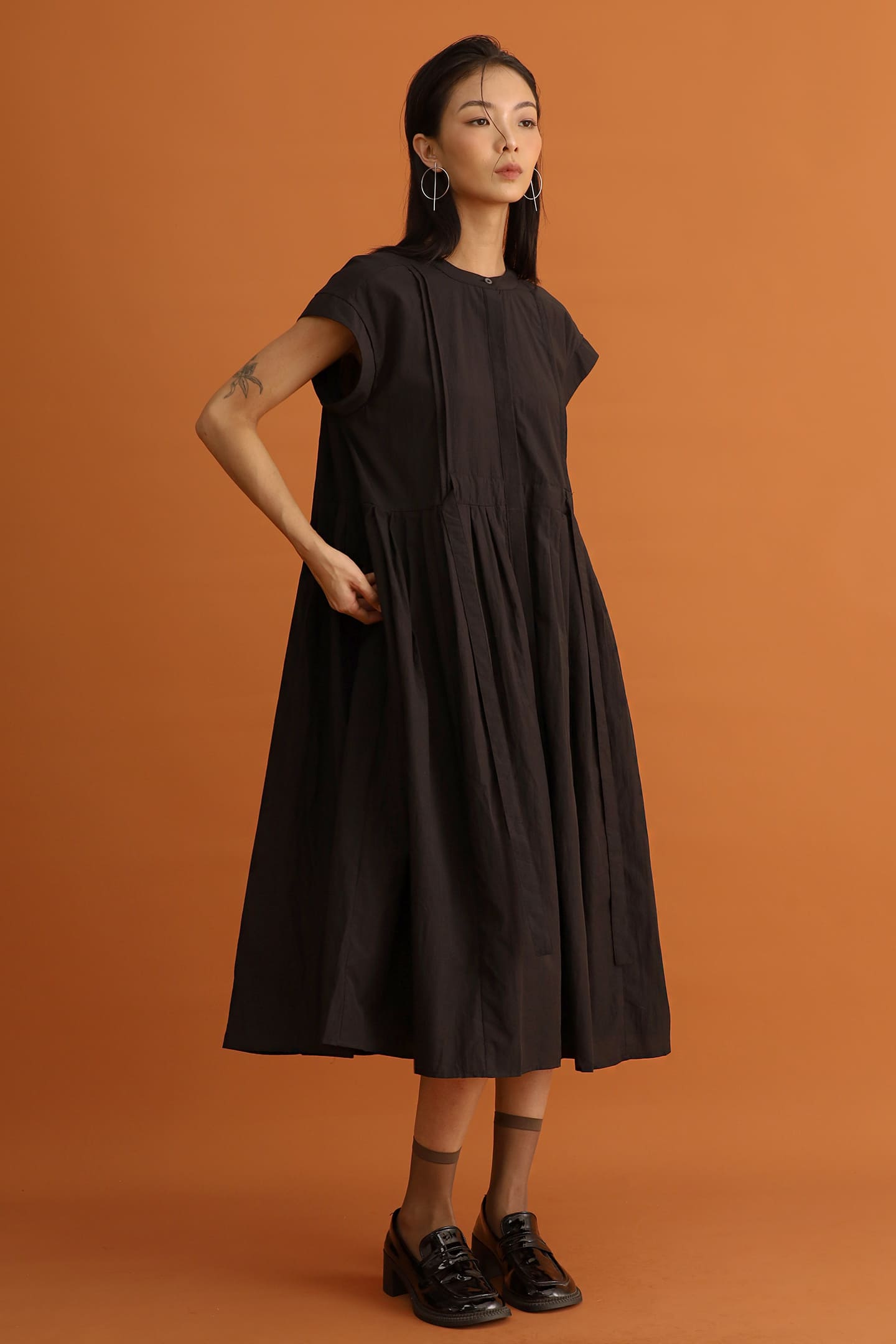 CHOSEN - Kumo Pleated Dress in Black