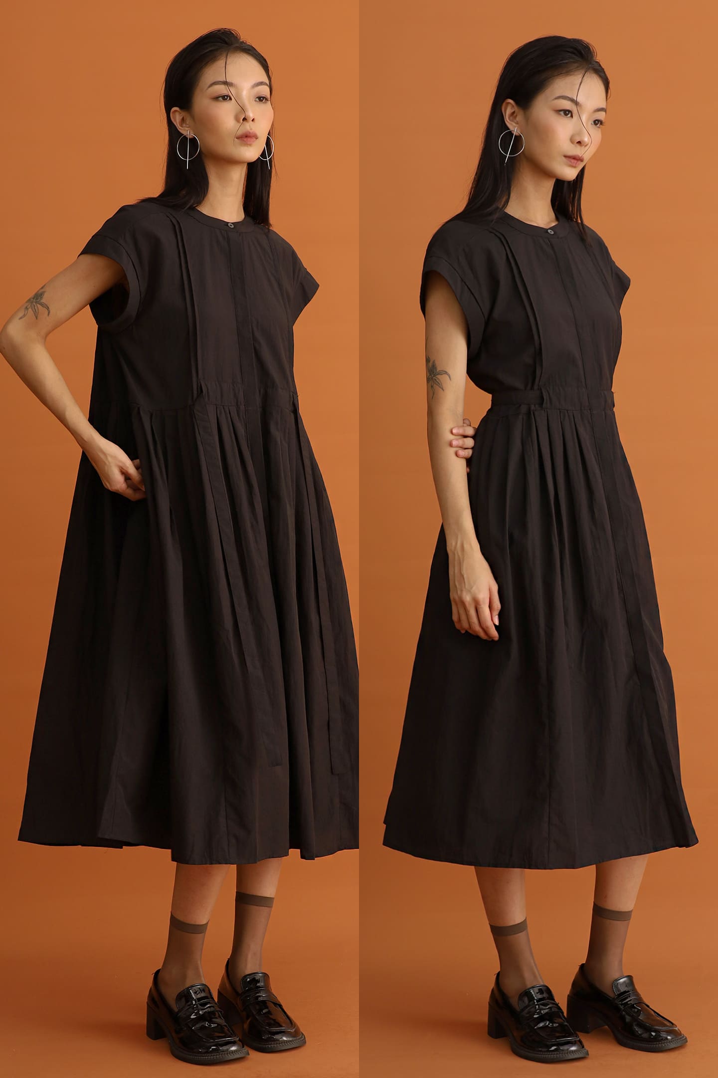 CHOSEN - Kumo Pleated Dress in Black