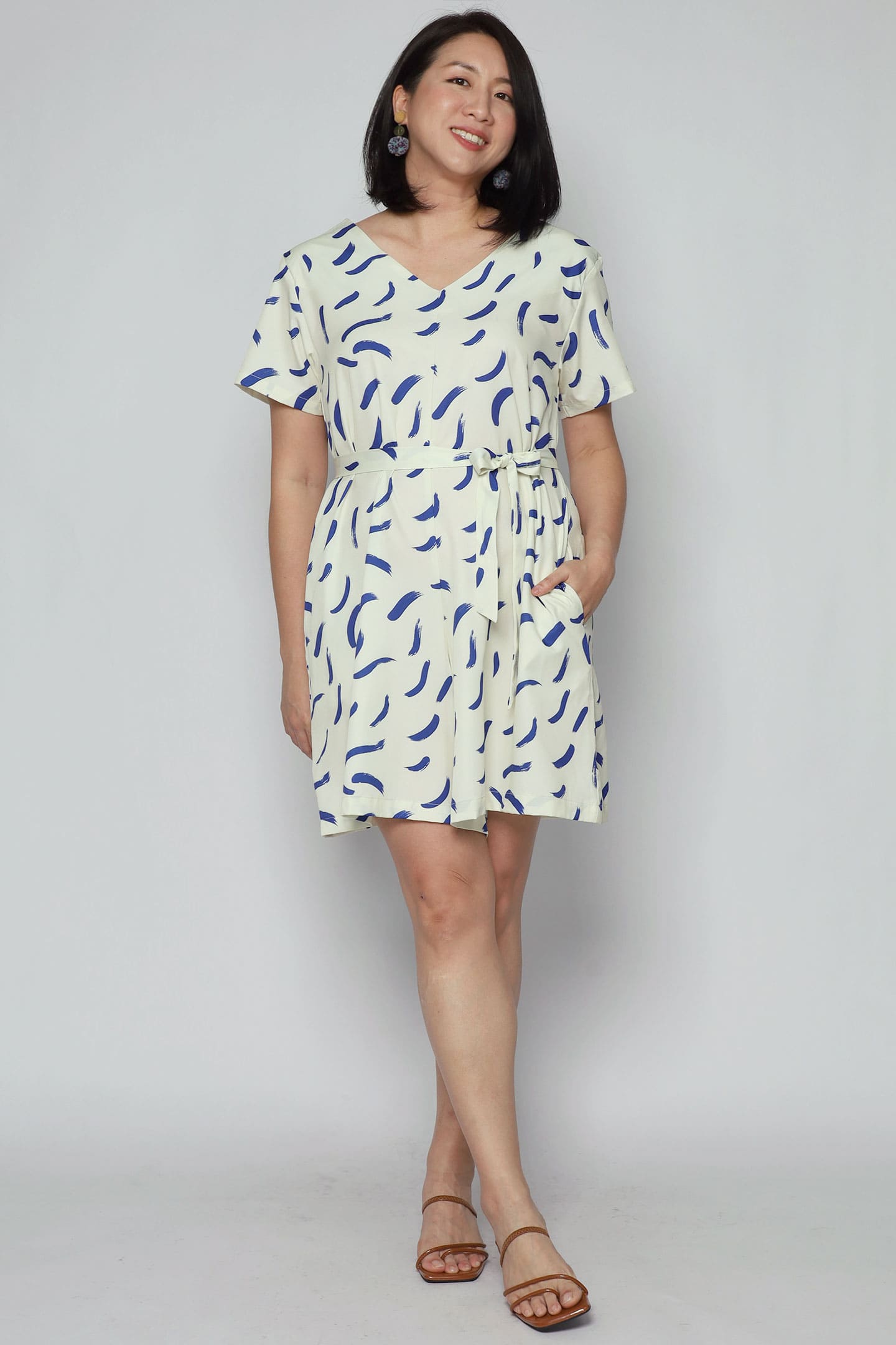 Kuroshiro Playsuit in Blue Dash
