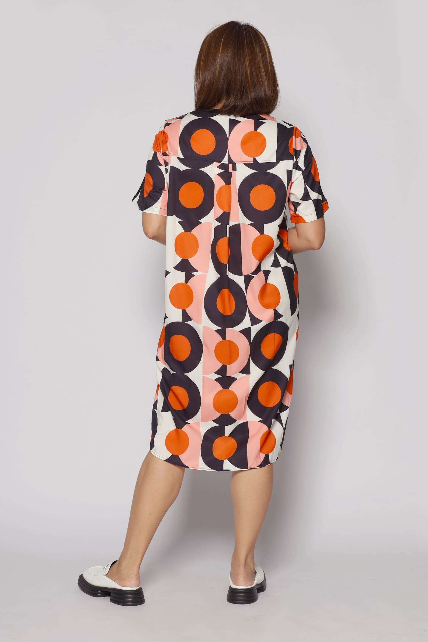 Lee Dress in Orange Swirls