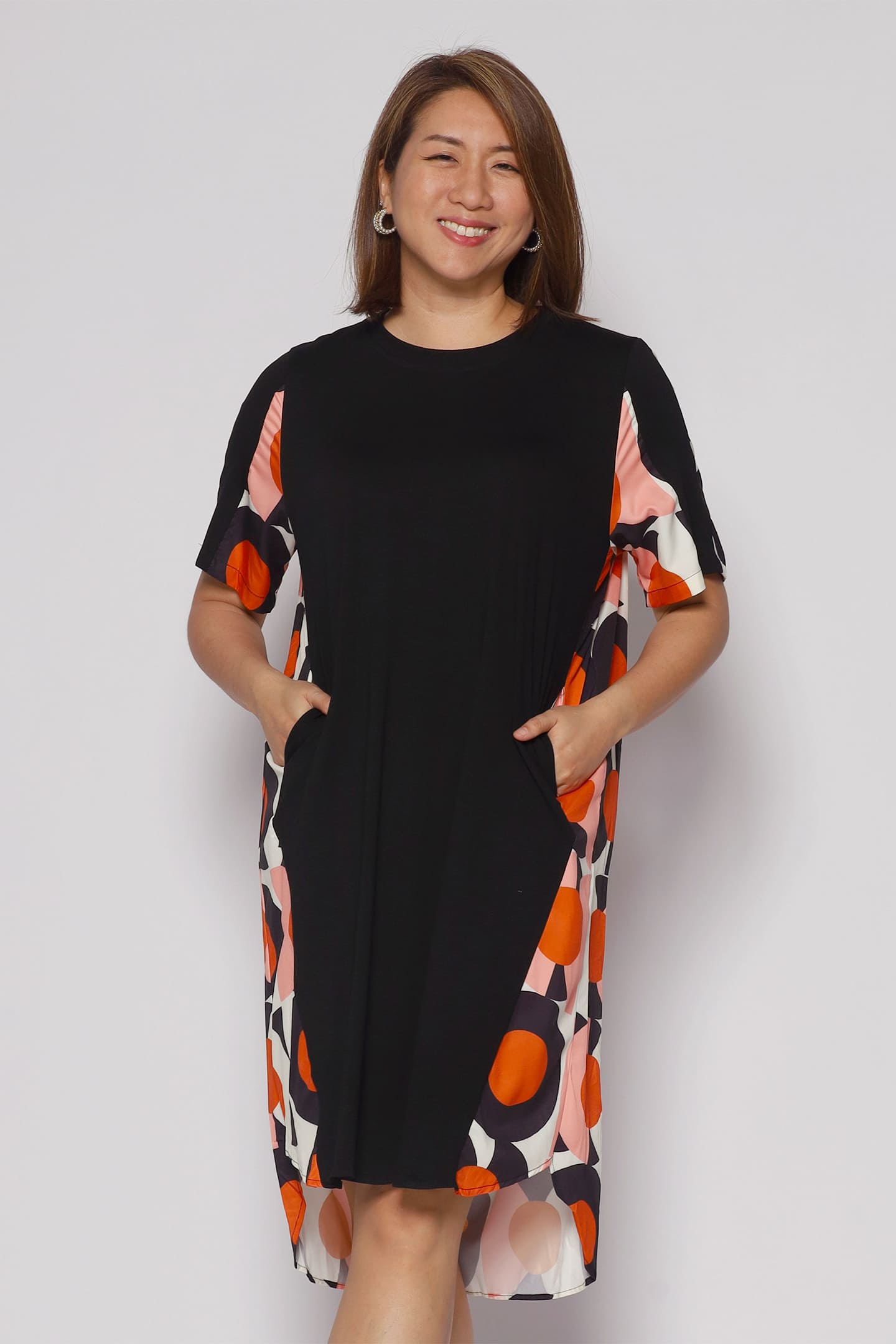 Lee Dress in Orange Swirls