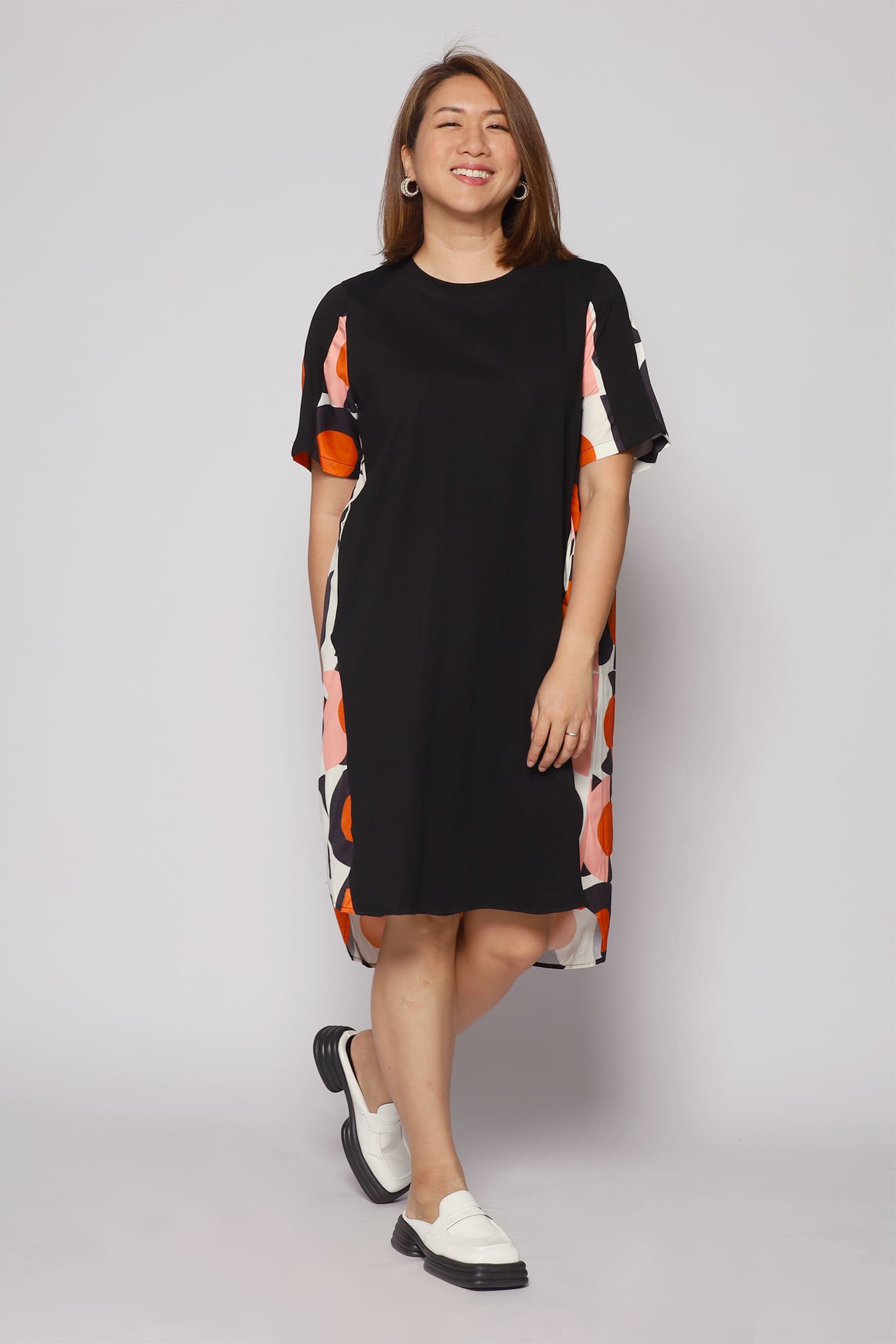 Lee Dress in Orange Swirls