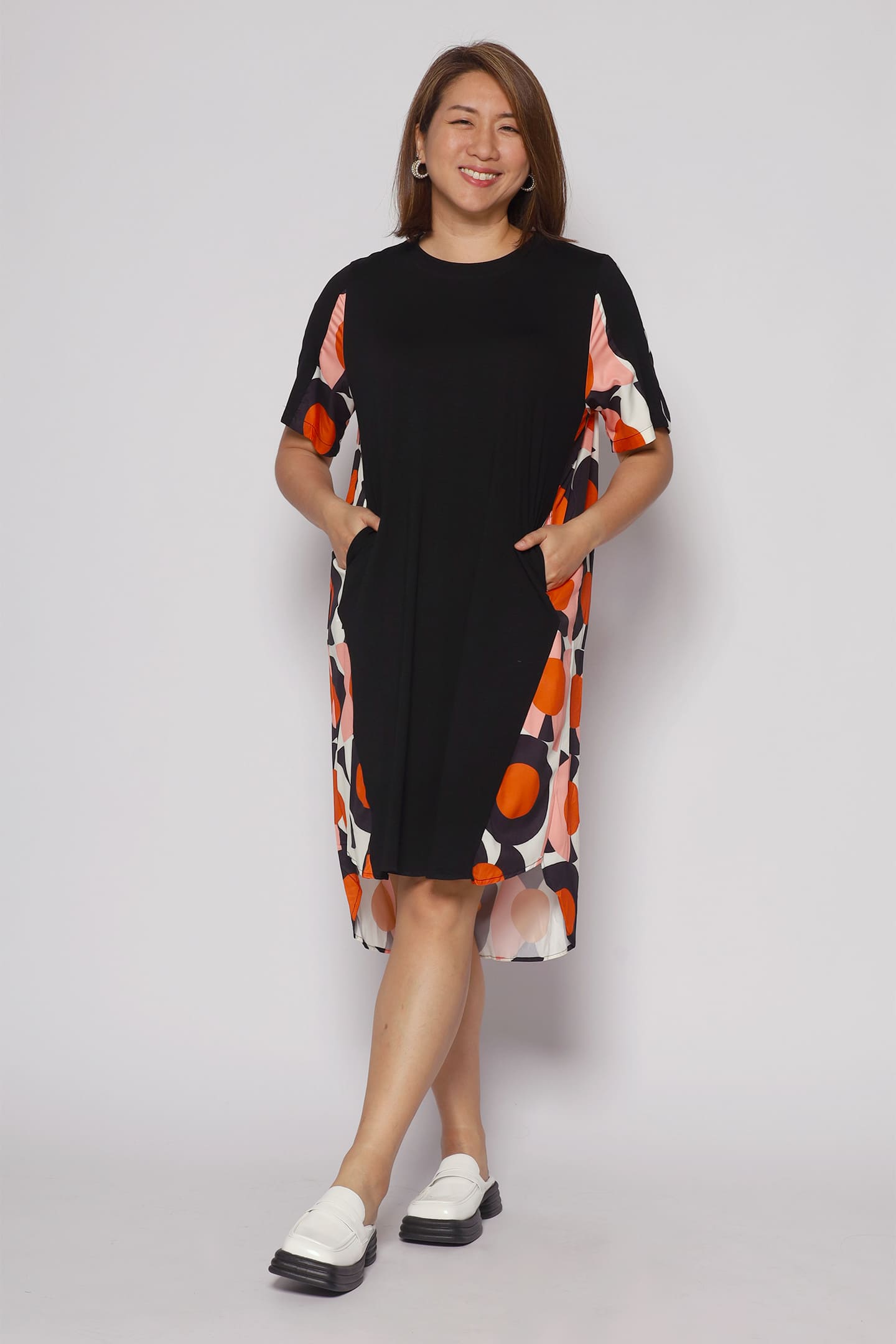 Lee Dress in Orange Swirls