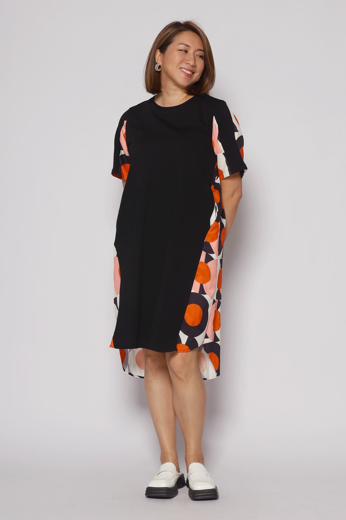 Lee Dress in Orange Swirls