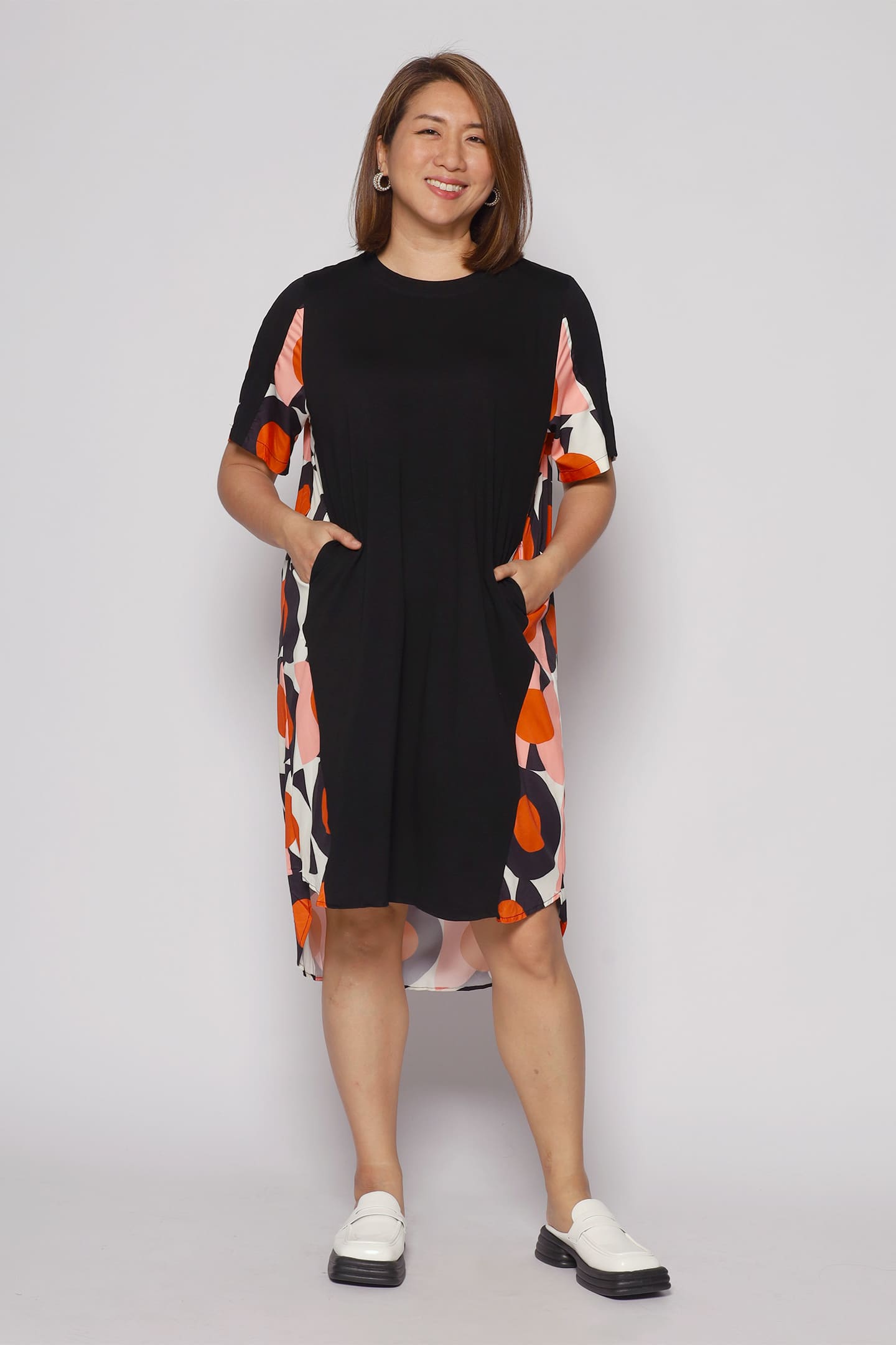 Lee Dress in Orange Swirls