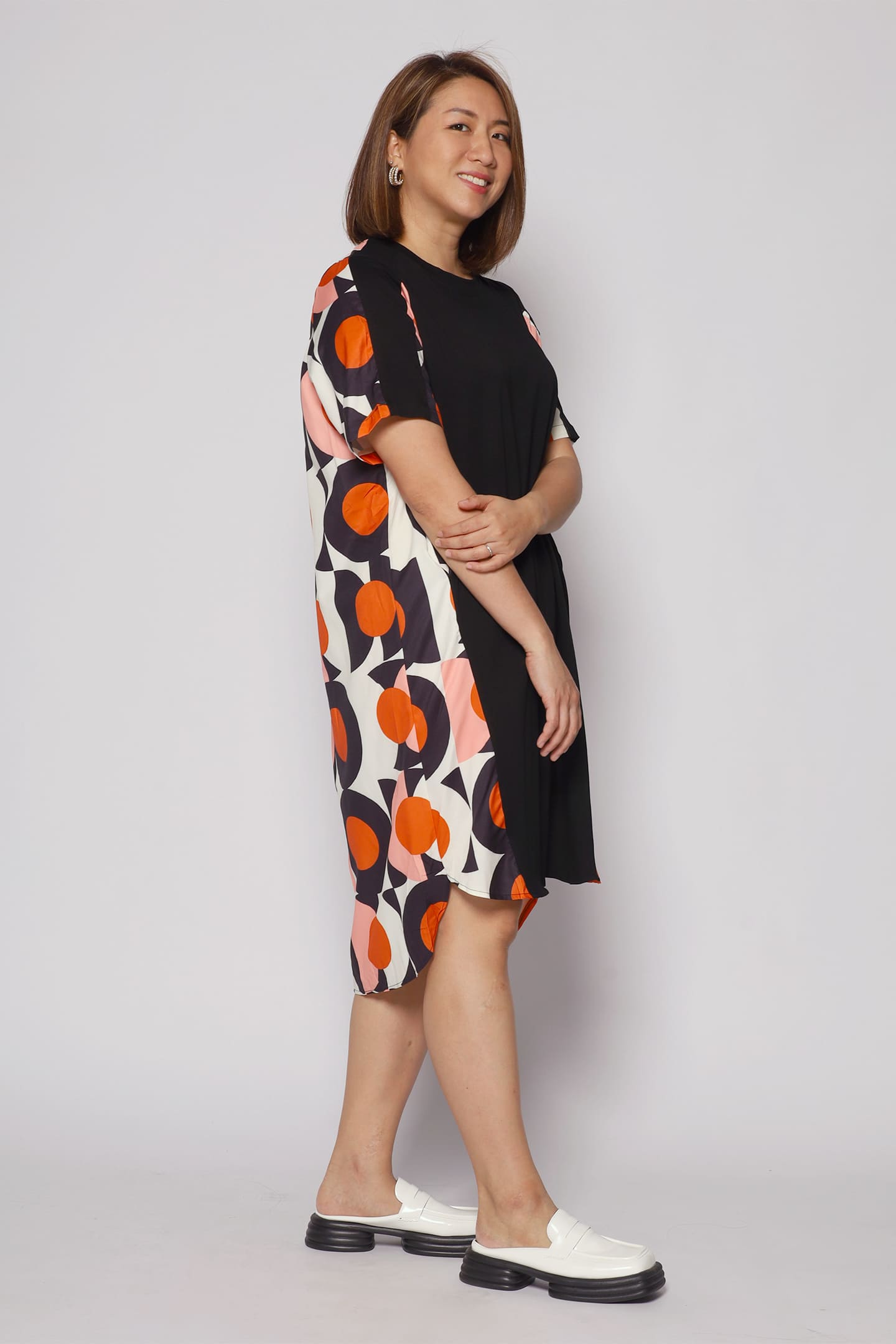 Lee Dress in Orange Swirls