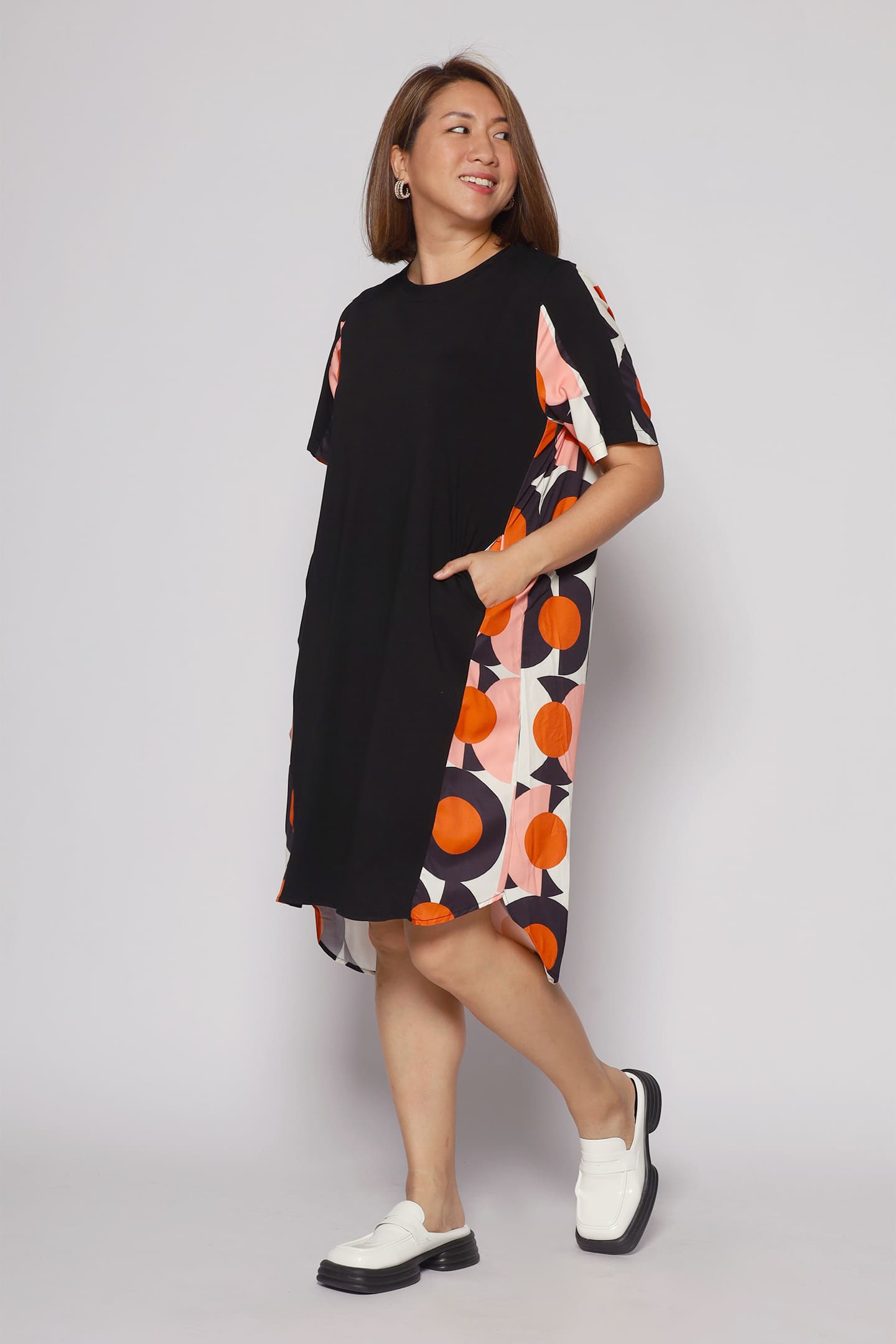 Lee Dress in Orange Swirls