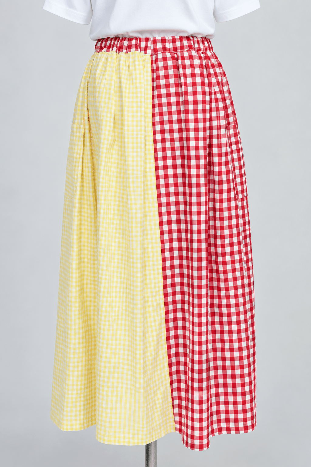PO - Leonice Checkered Skirt in Red Yellow