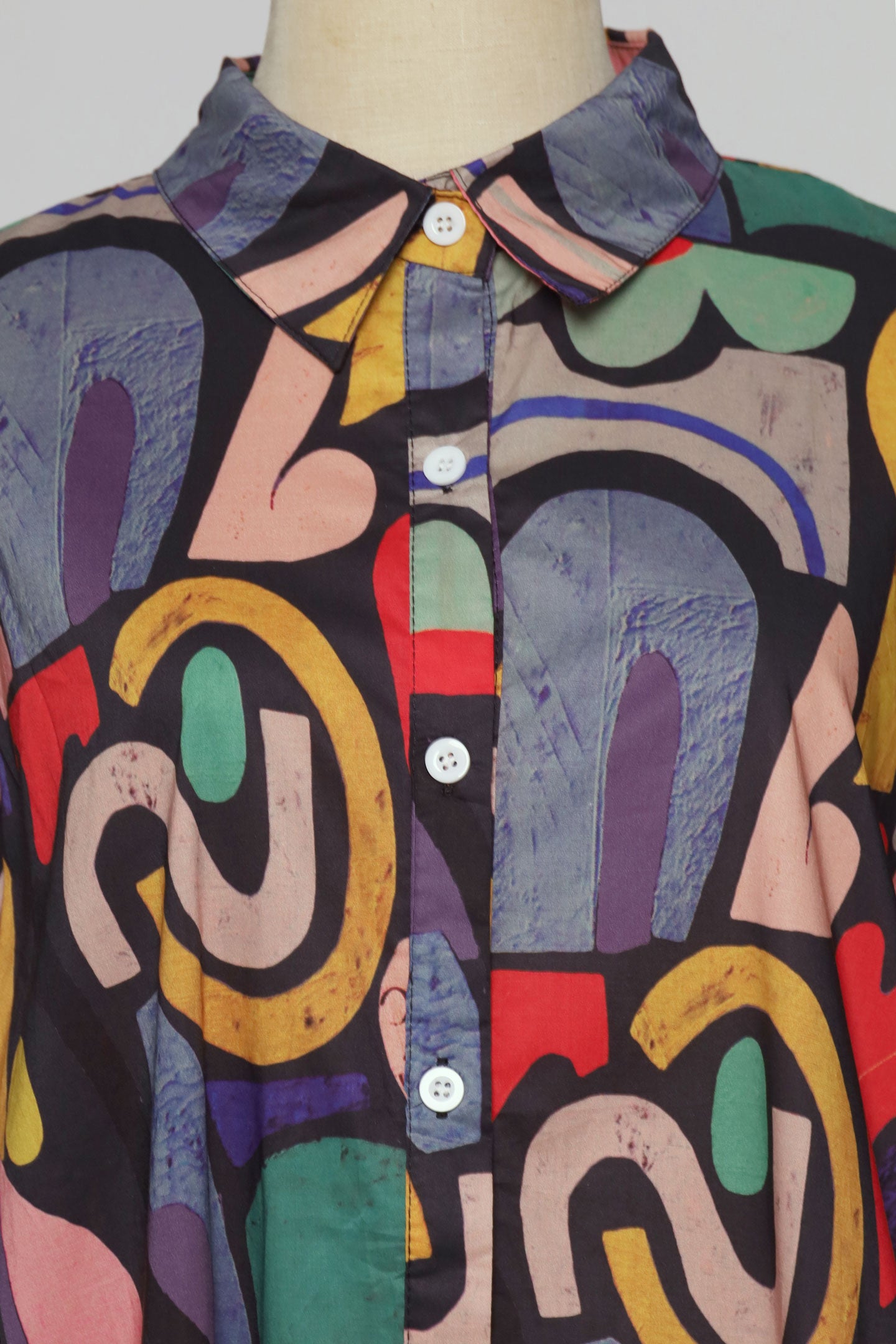 PO - Lenu Picasso Abstract Shirt Dress