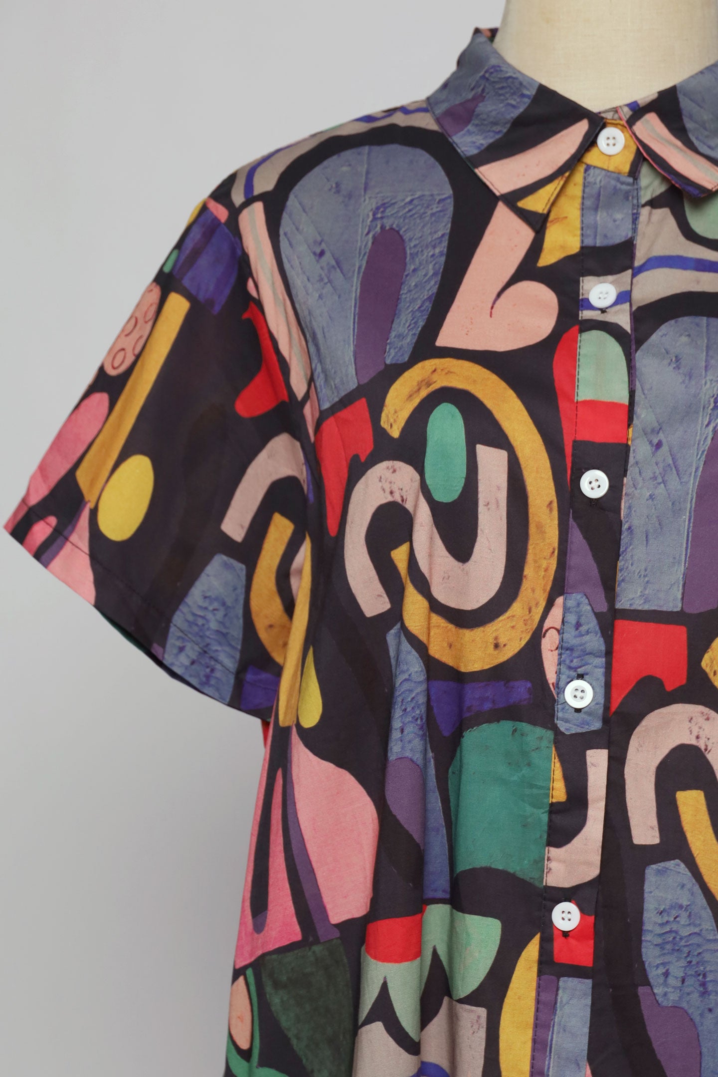 PO - Lenu Picasso Abstract Shirt Dress