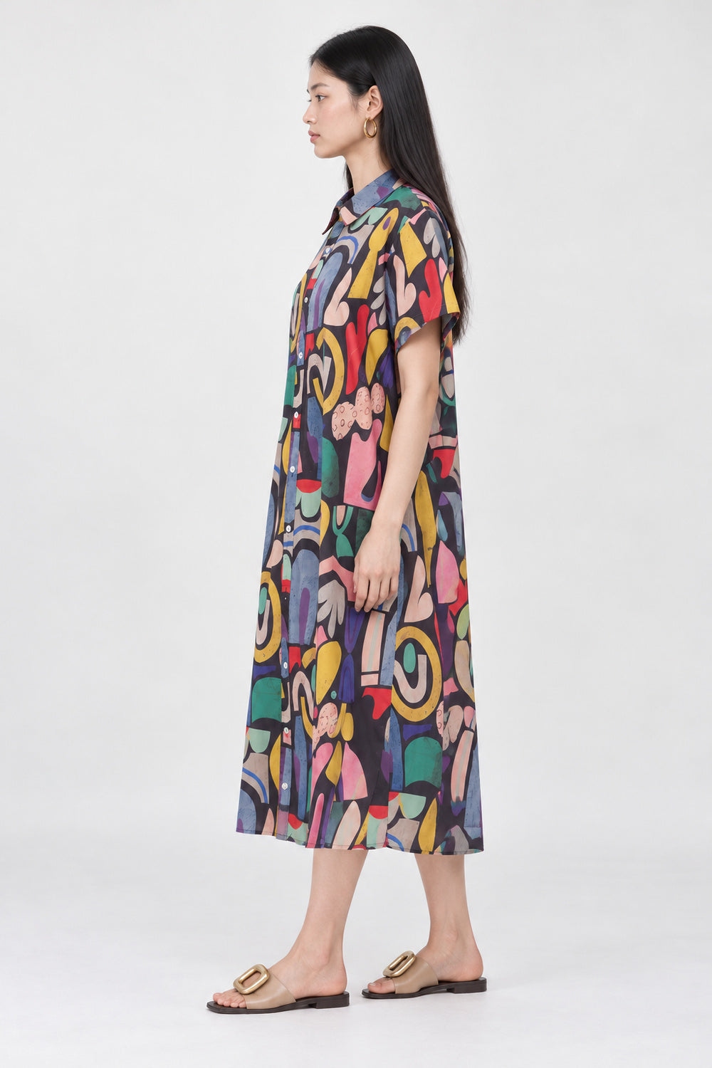 Lenu Shirt Dress in Picasso Abstract