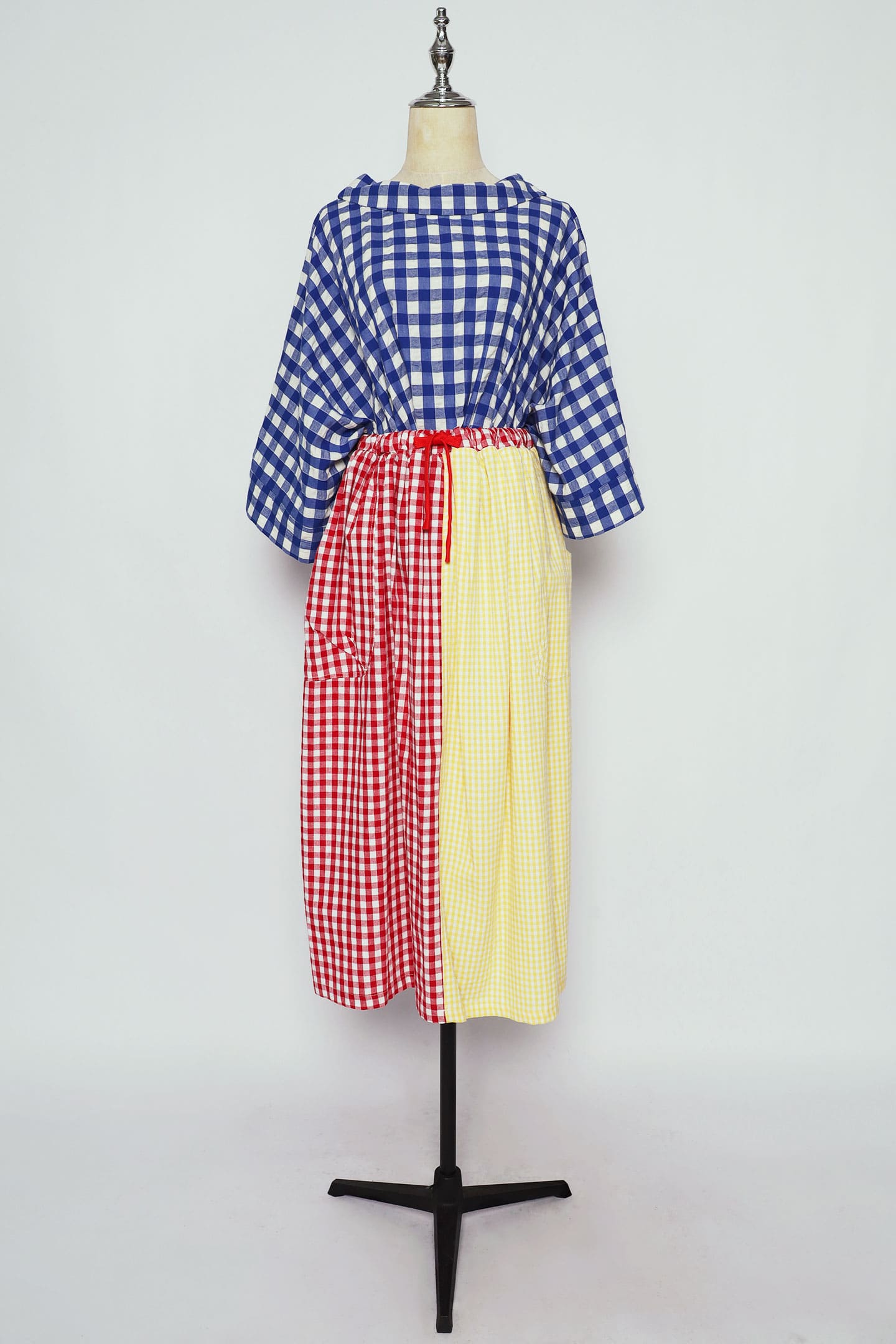 PO - Leonice Checkered Skirt in Red Yellow