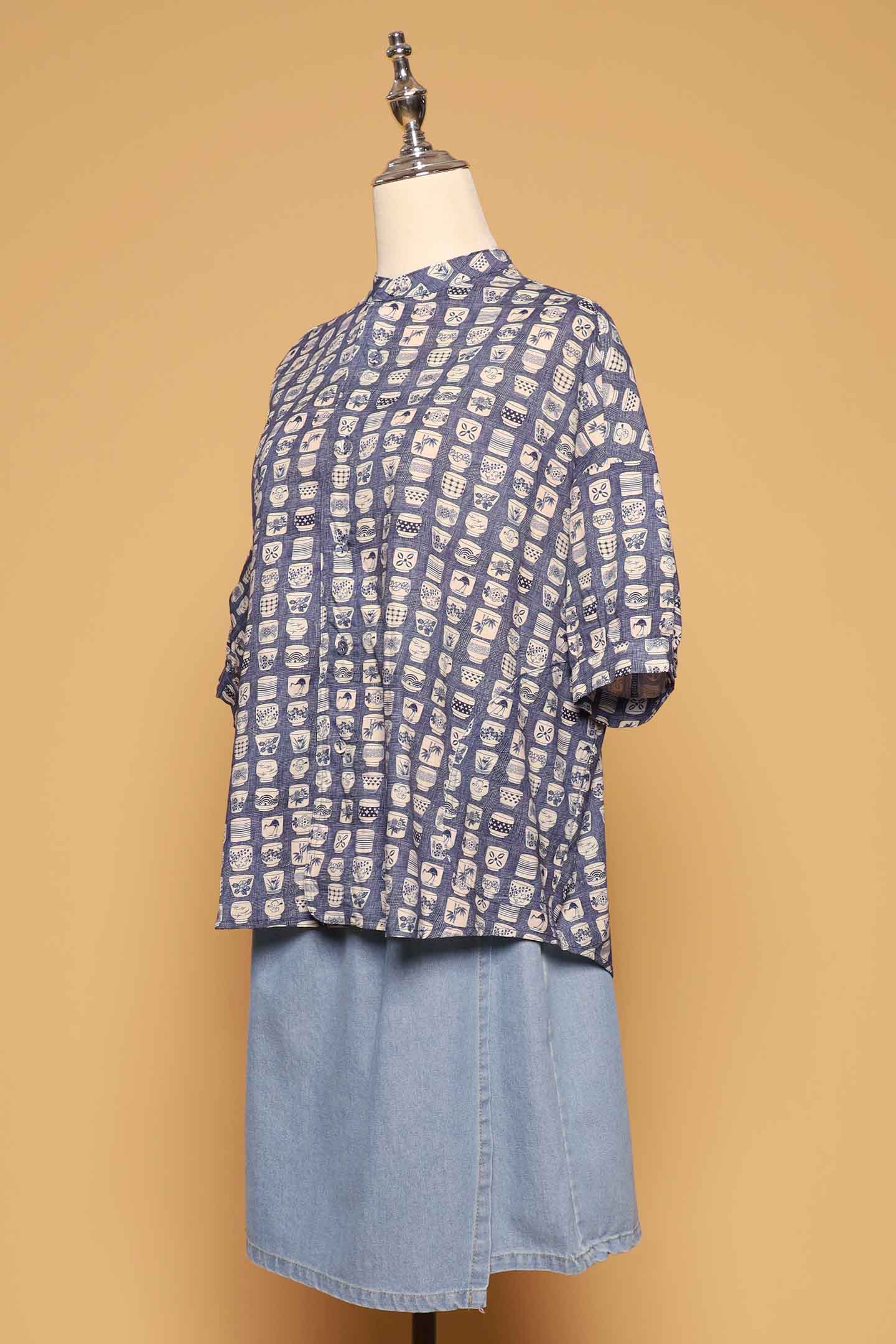 PO - Liam Top in Blue Porcelain