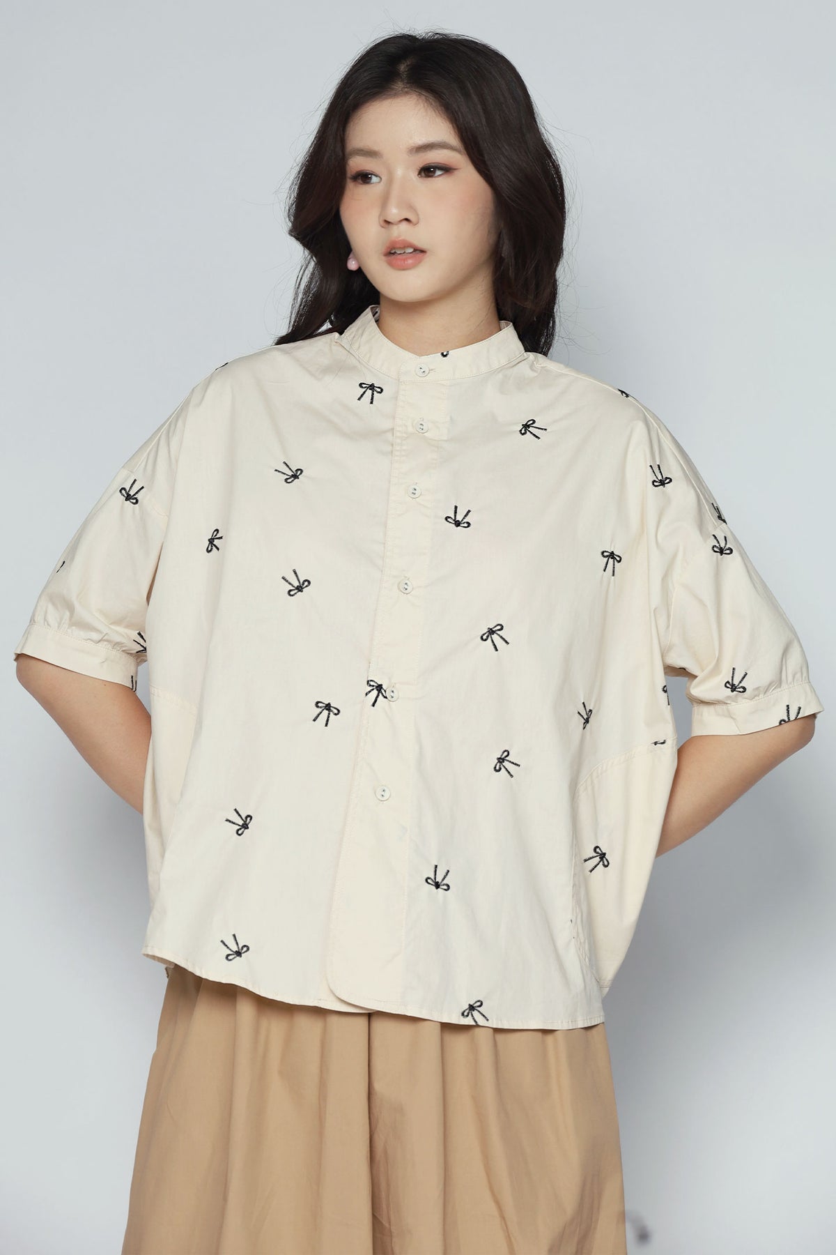 Liam Top in Cream Ribbon