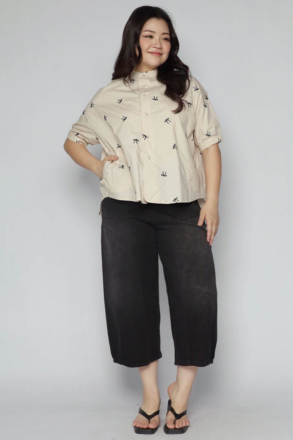 Liam Top in Cream Ribbon