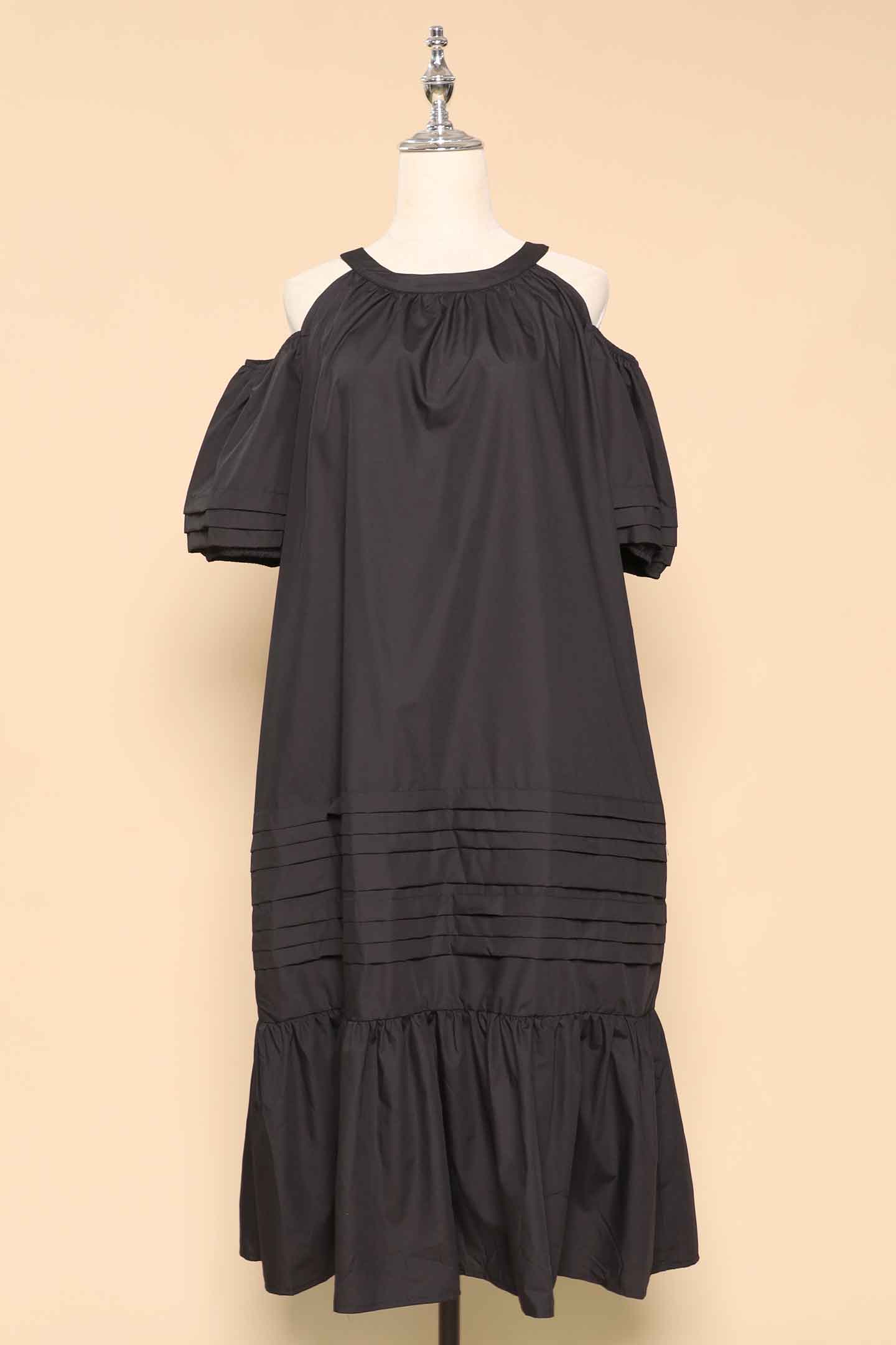 PO - Lindsey Cold Shoulder Dress in Black