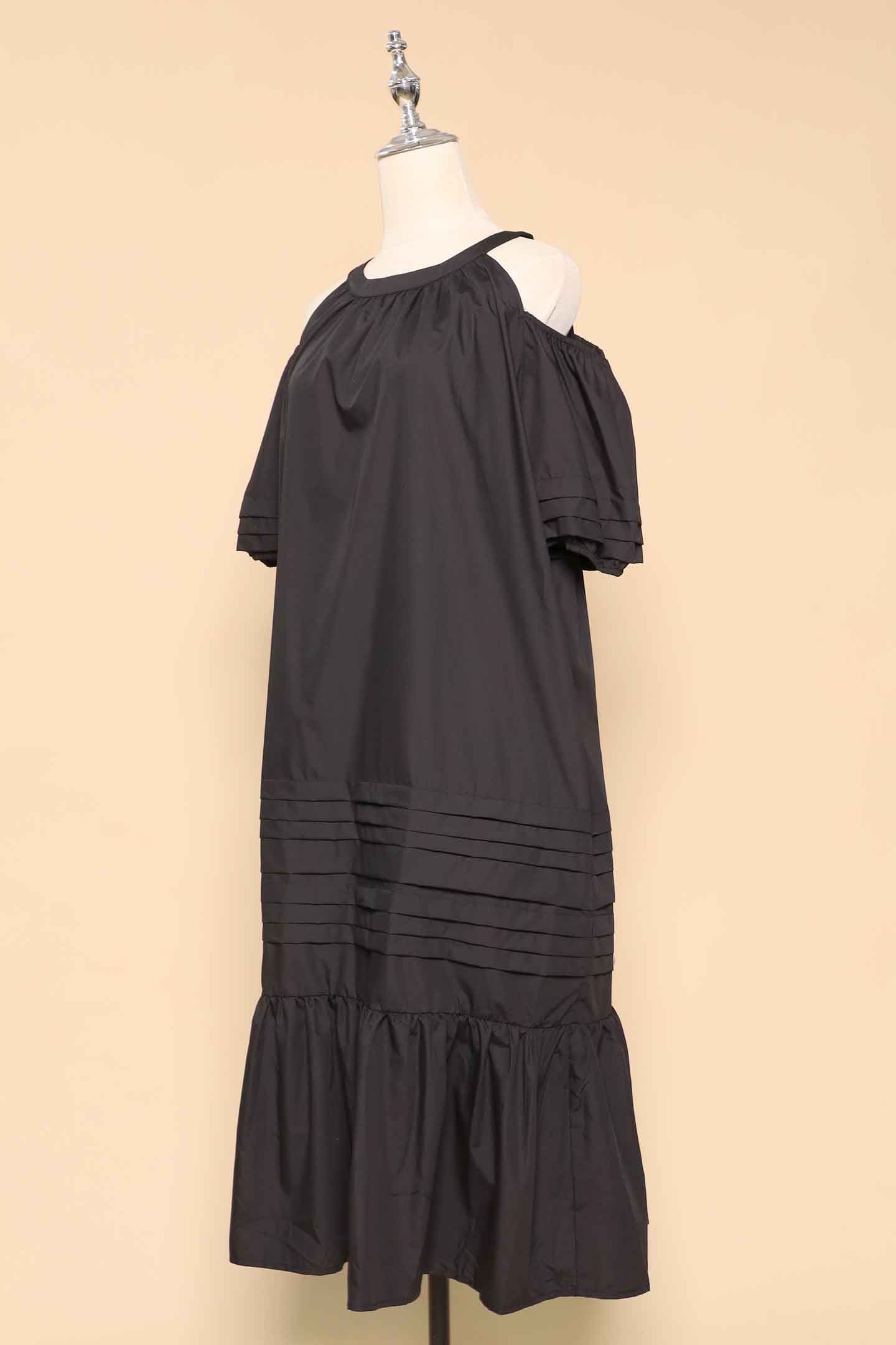 PO - Lindsey Cold Shoulder Dress in Black
