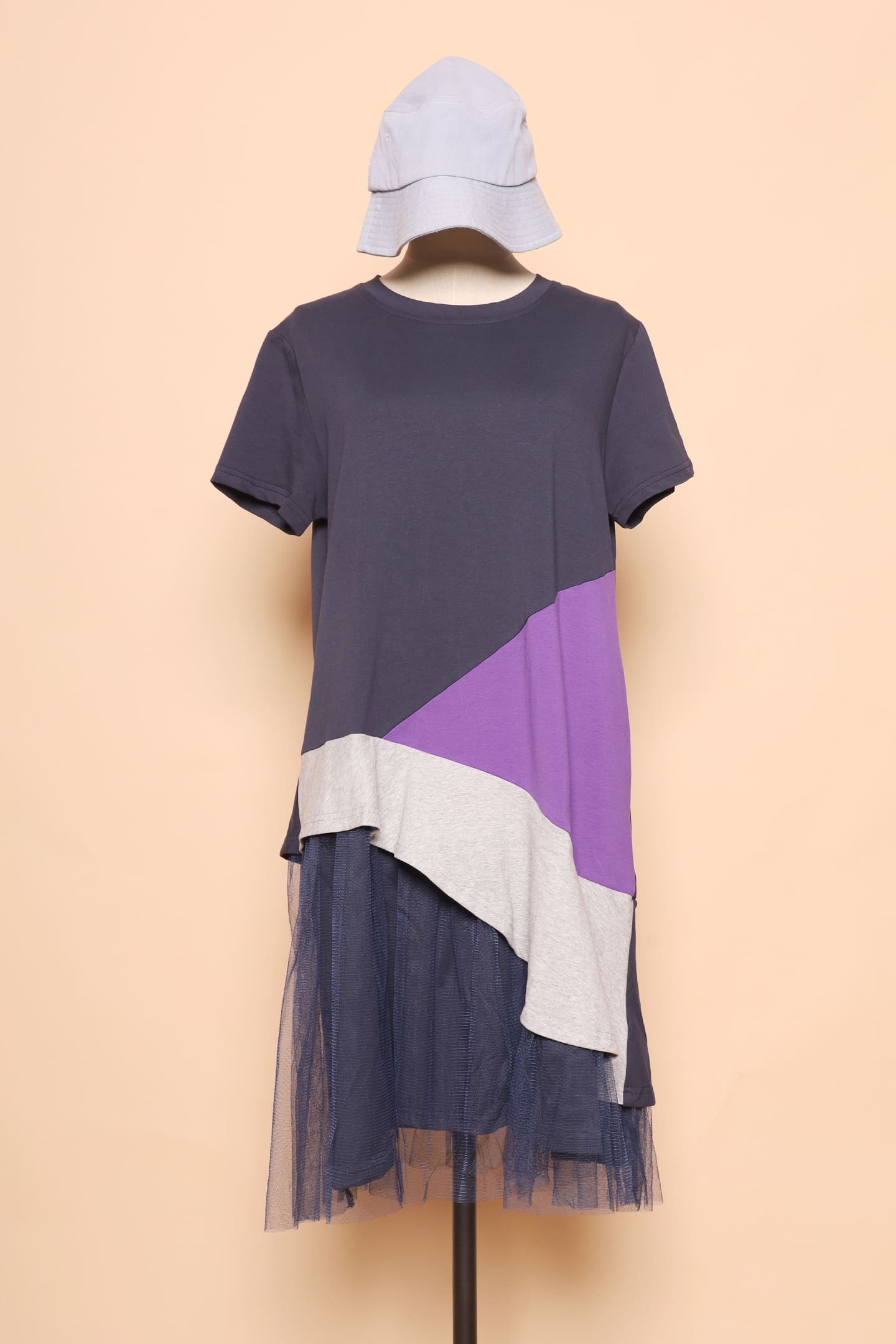 PO - Lorrine Colourblock Dress in Purple