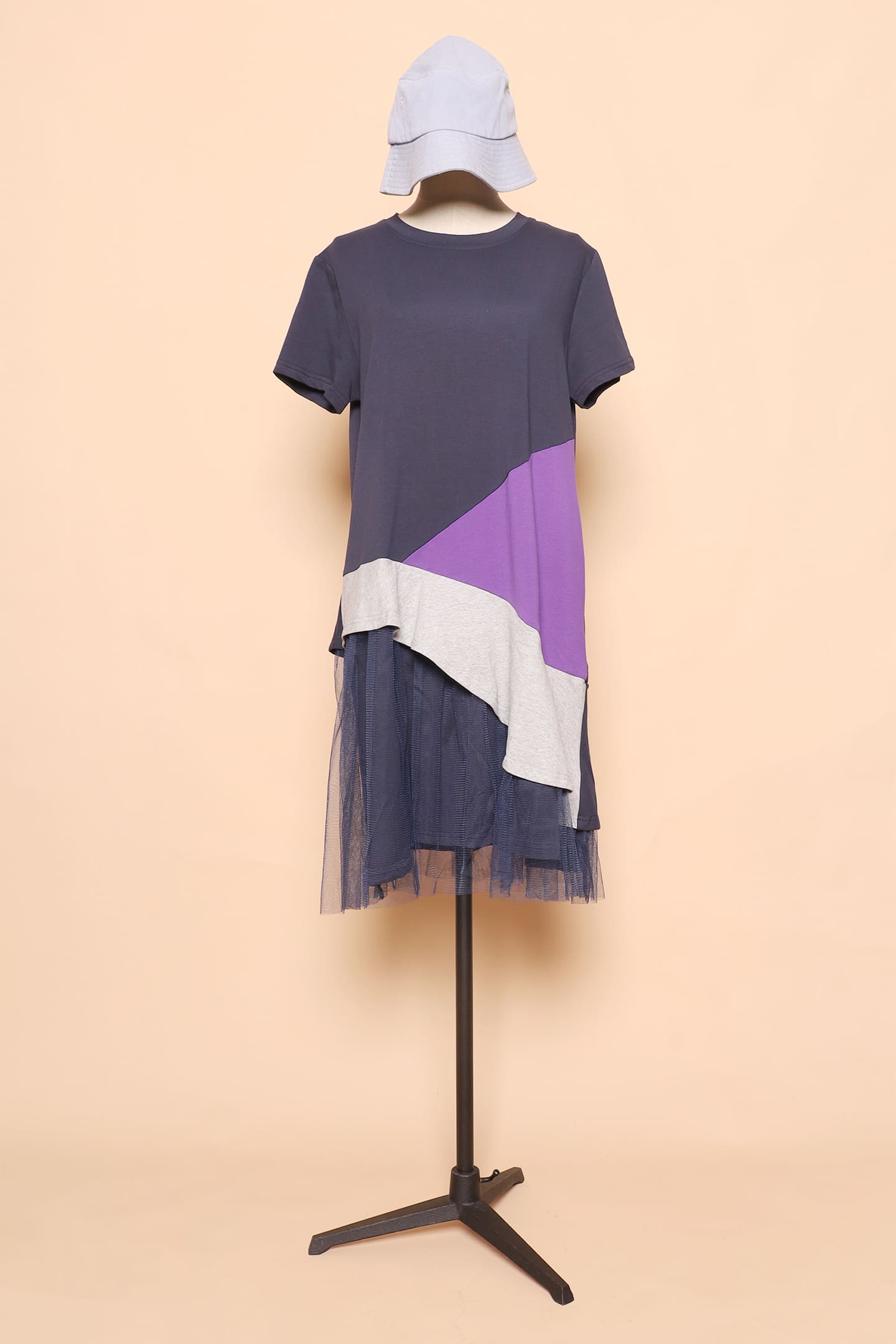 PO - Lorrine Colourblock Dress in Purple