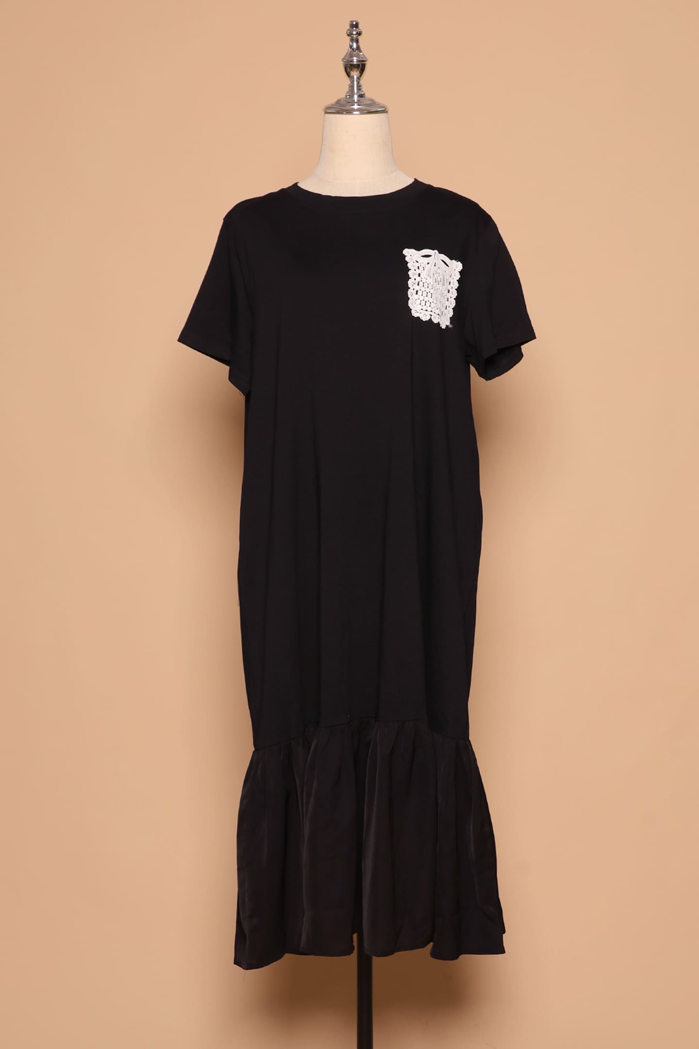 PO - Louisa Crochet Pocket Dress in Black