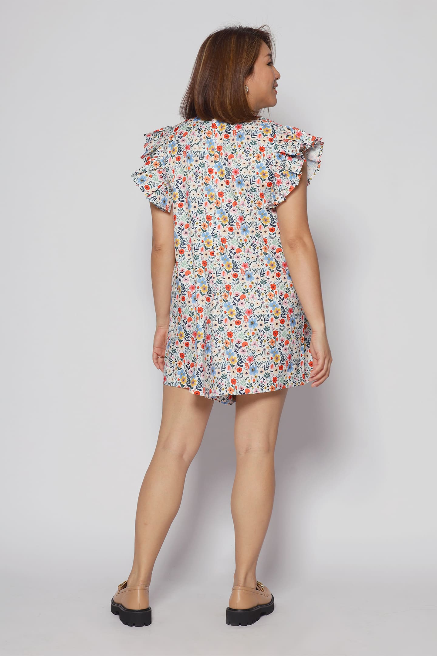 Louise Playsuit in Colourful Buds