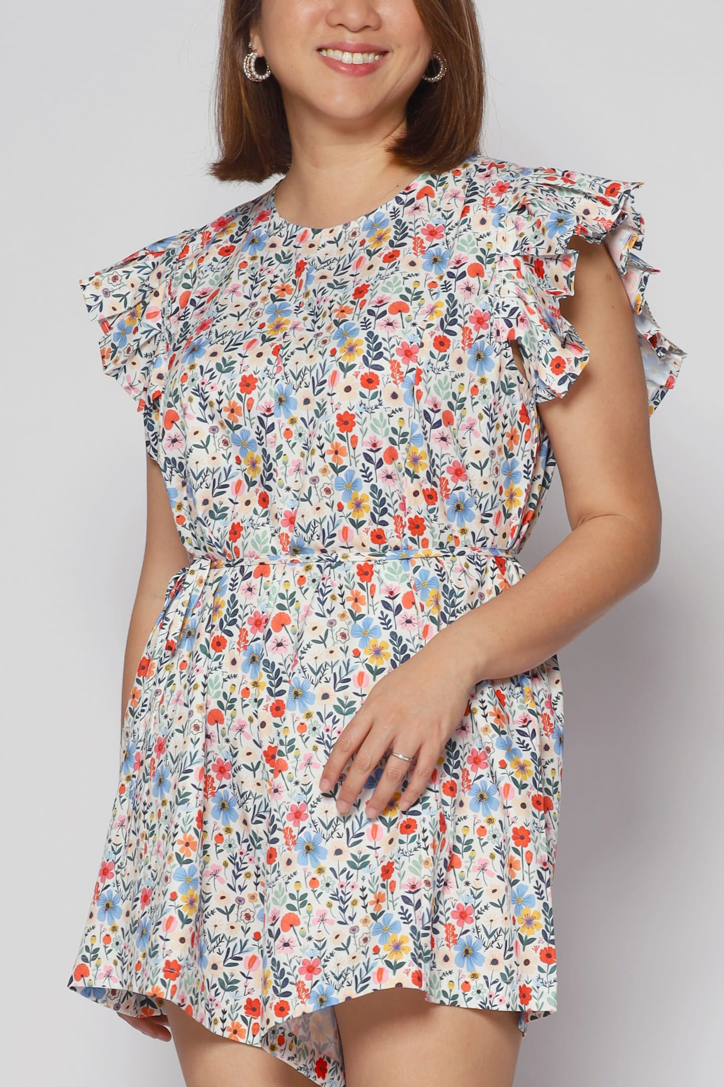 Louise Playsuit in Colourful Buds