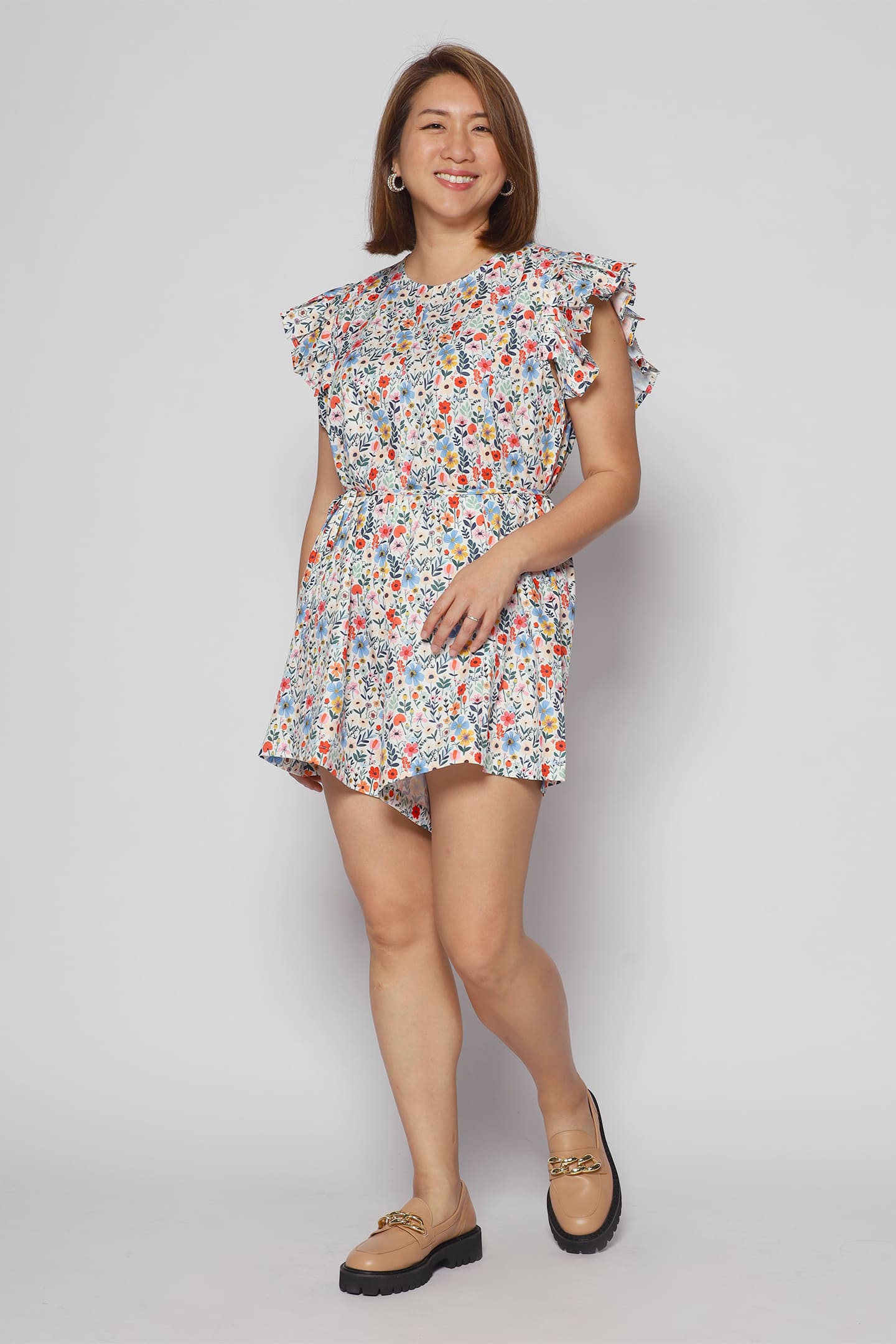 Louise Playsuit in Colourful Buds