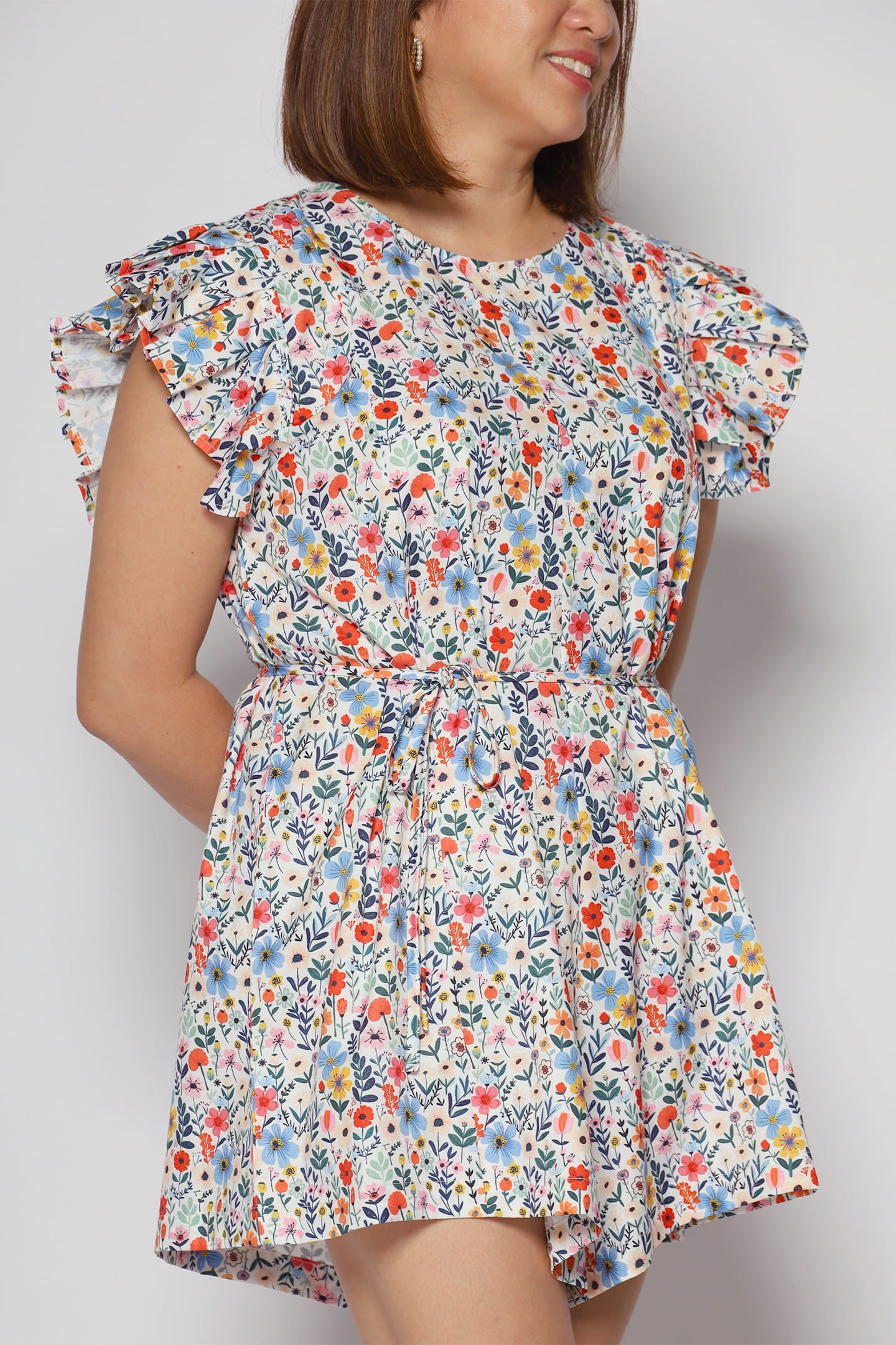 Louise Playsuit in Colourful Buds