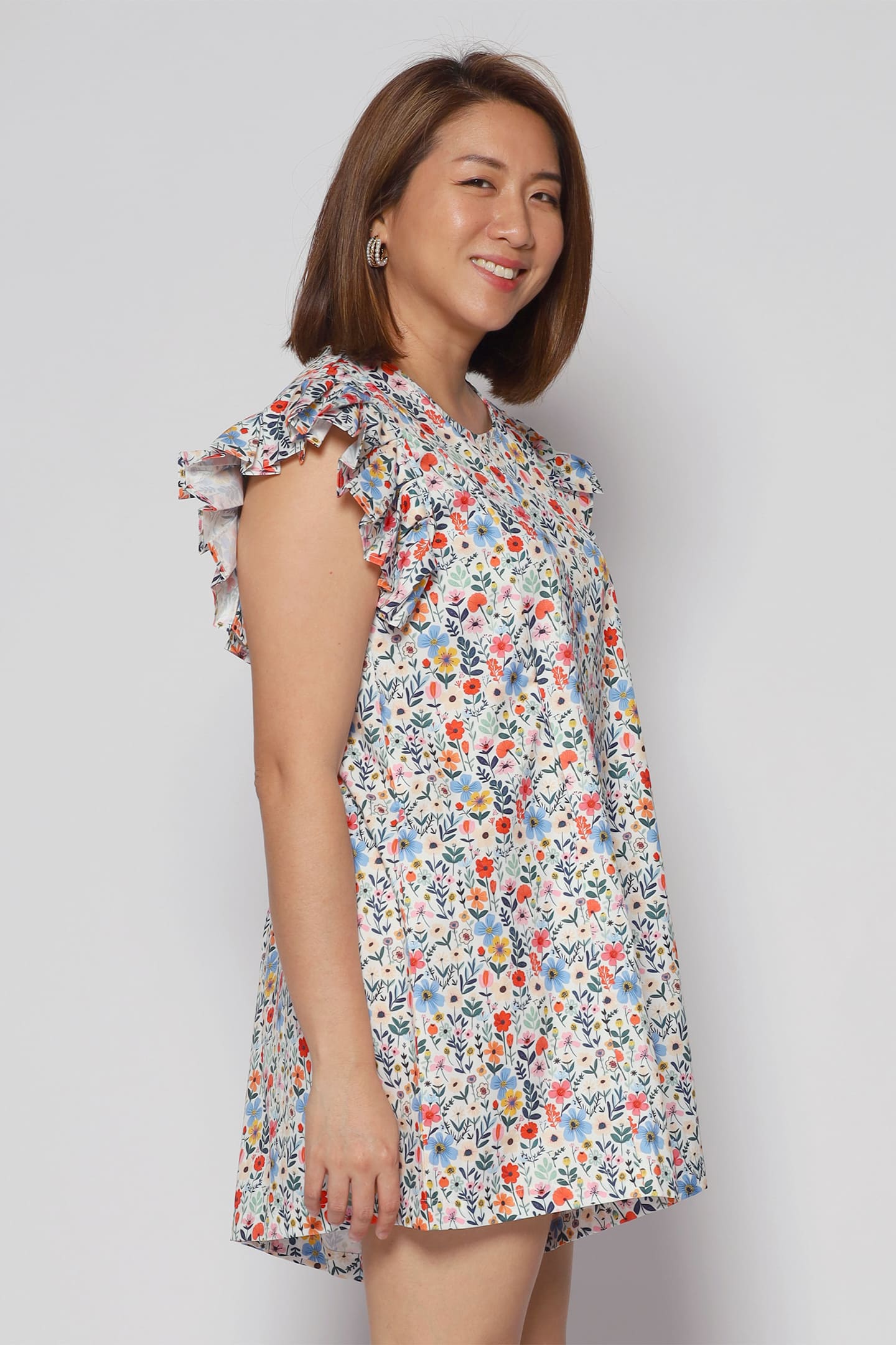 Louise Playsuit in Colourful Buds