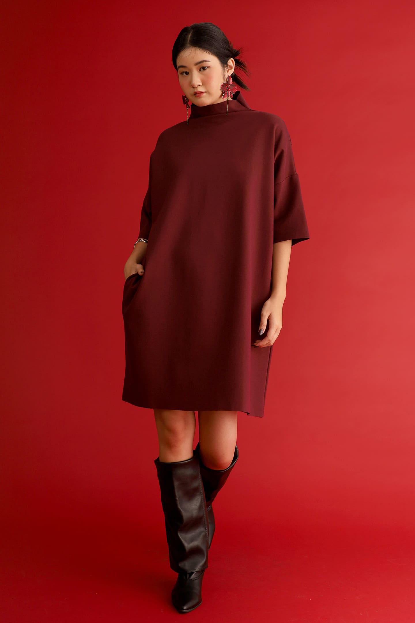 CHOSEN - Lunar Dress in Burgundy